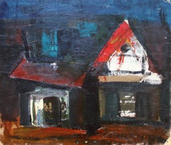 Doppelseitig quer  Karton/Öl, 65x73 cm