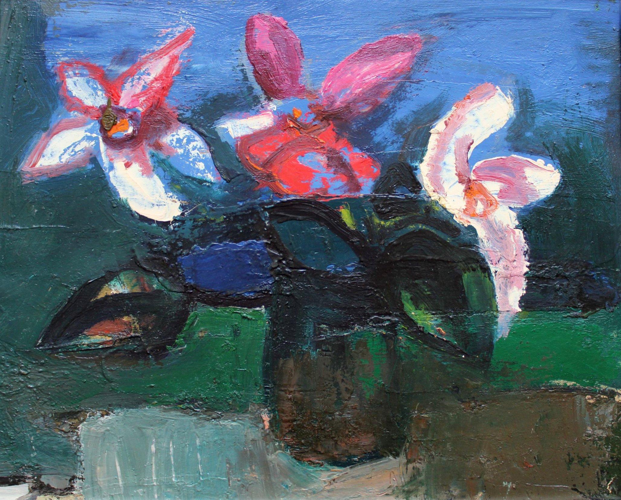 Flores, lienzo/óleo, 38x46 cm