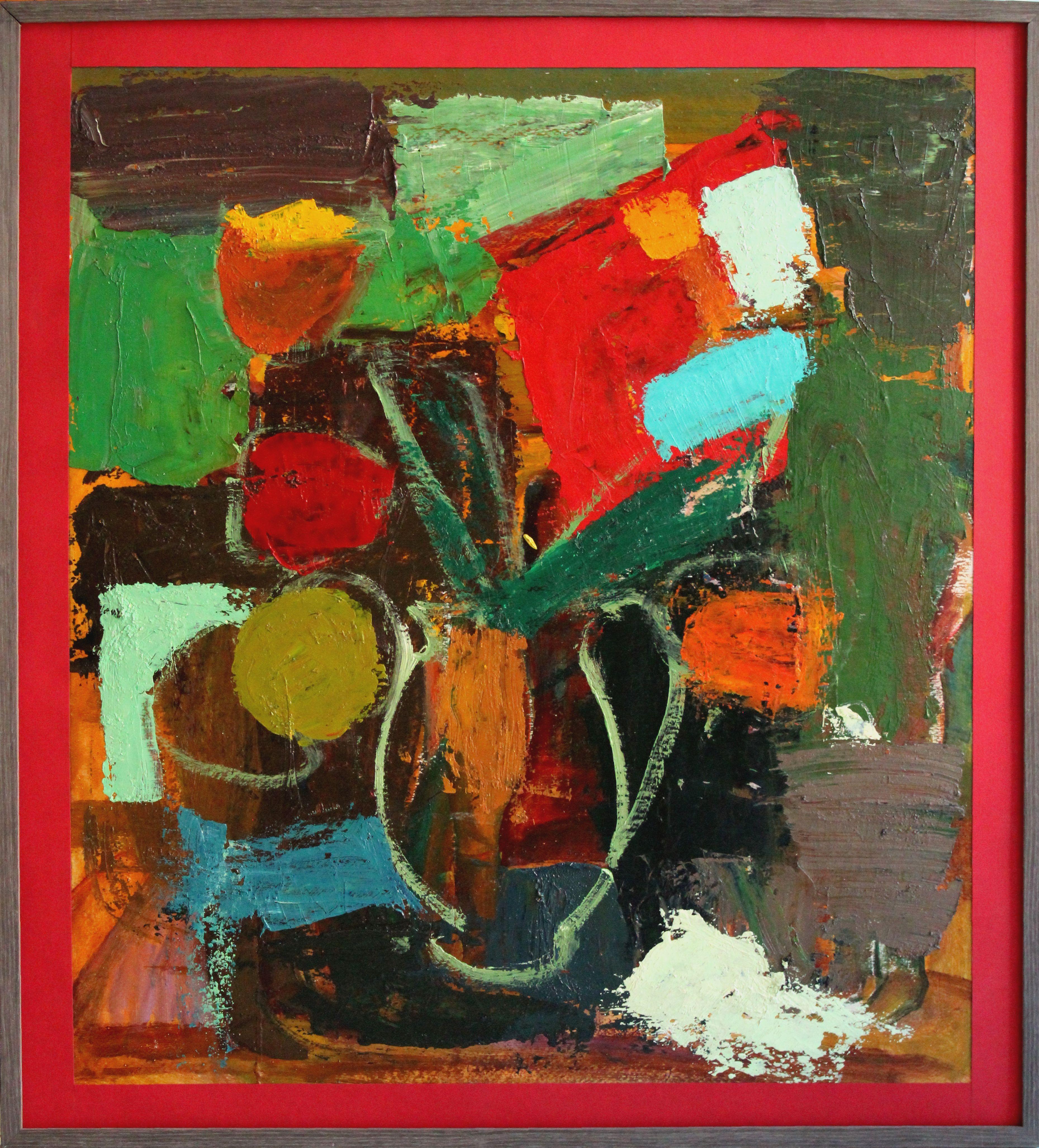 Flowers of life. Bilateral. Oil on cardboard, 73x65 cm - Painting by Aleksandr Rodin (1922-2001)