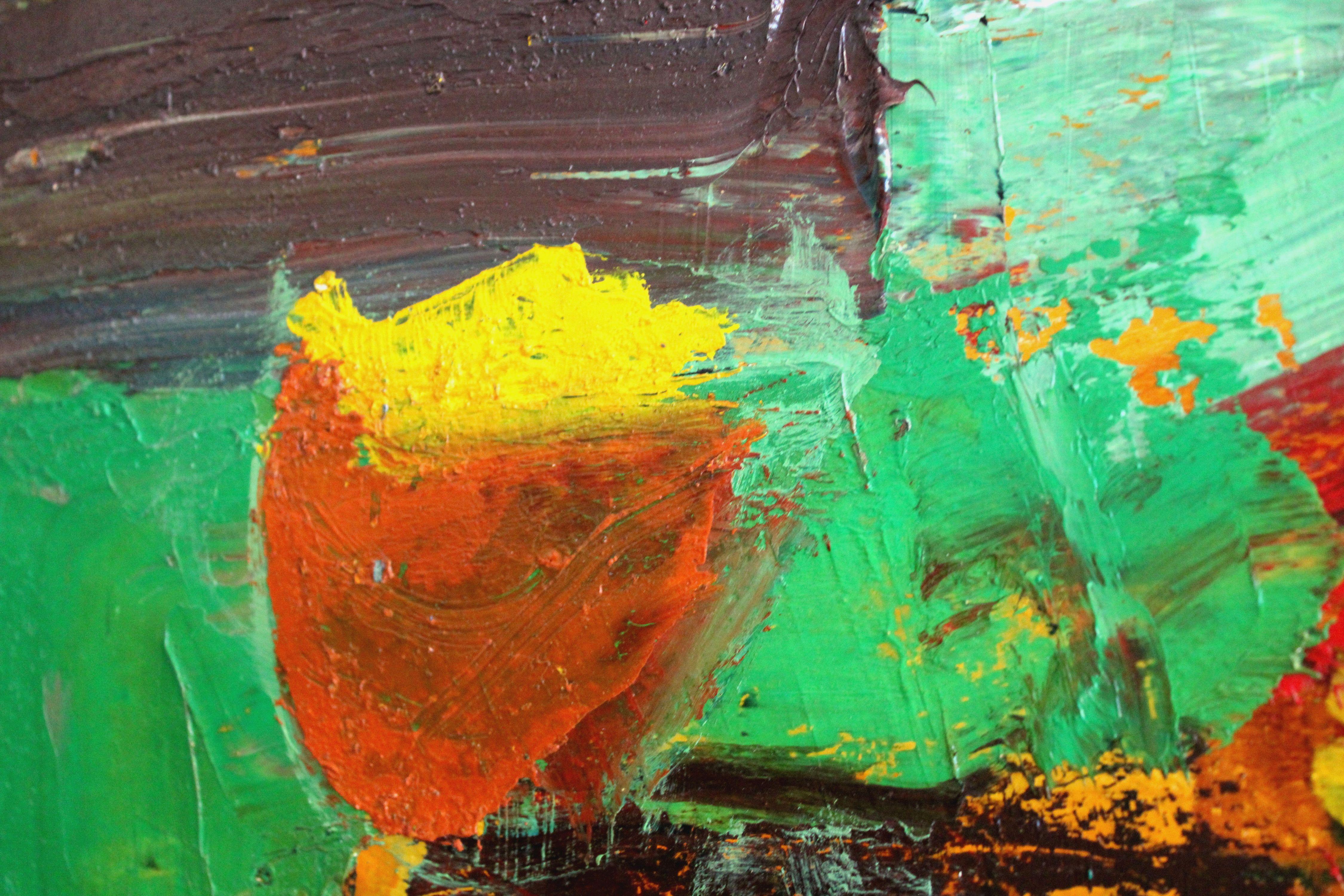 Flowers of life. Bilateral. Oil on cardboard, 73x65 cm For Sale 2