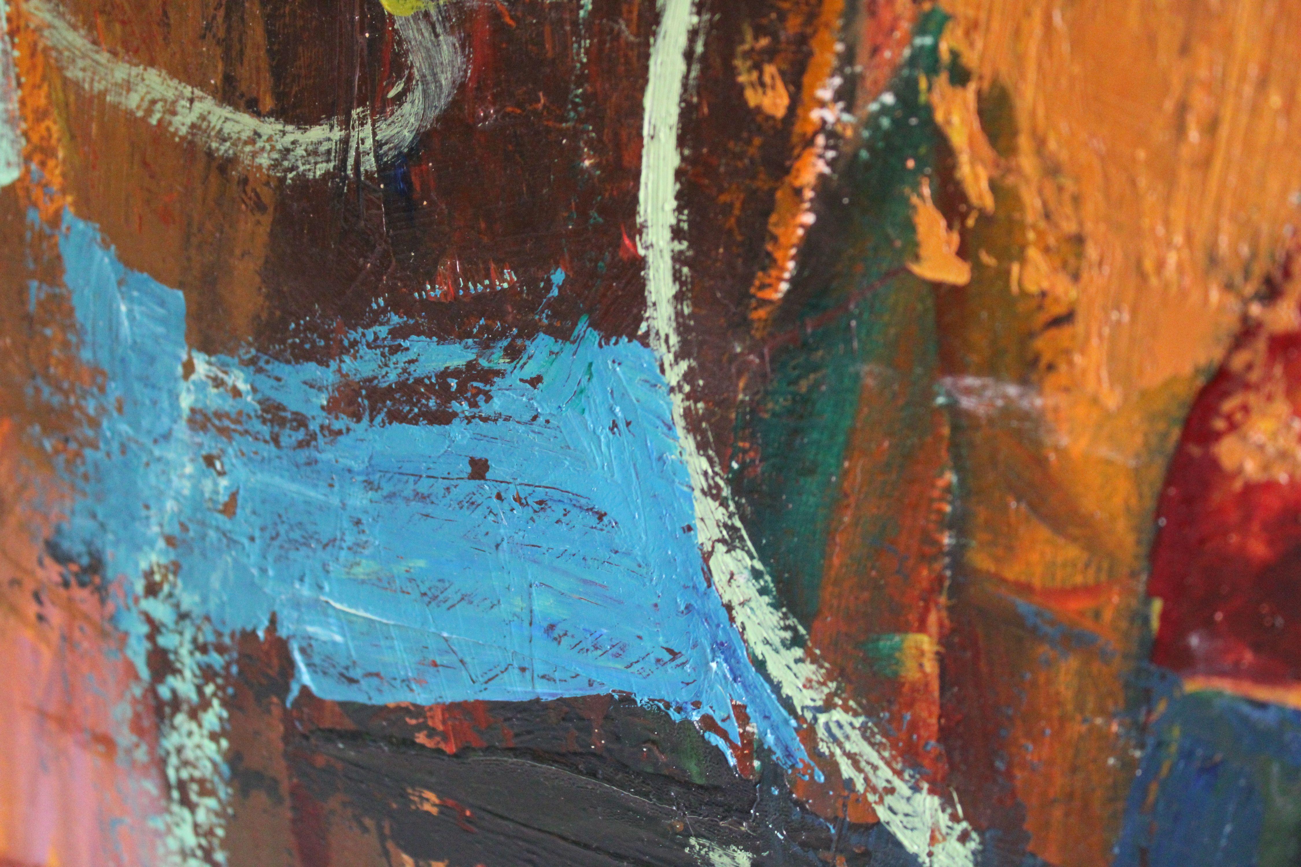 Flowers of life. Bilateral. Oil on cardboard, 73x65 cm For Sale 4