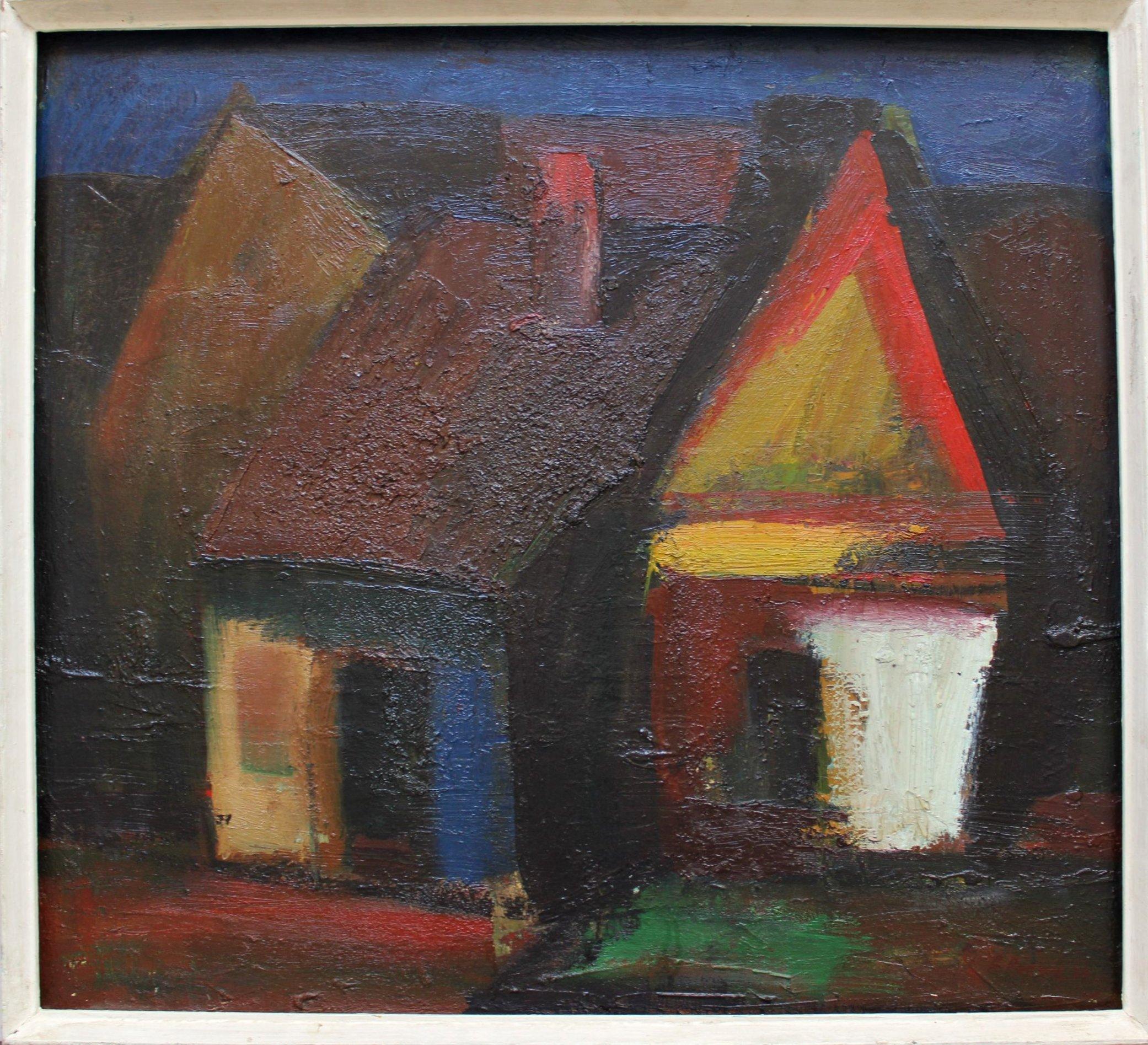 Die alten Ilguciems. Öl auf Karton, 65x70 cm – Painting von Aleksandr Rodin (1922-2001)