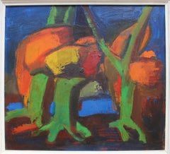 Landscape with river. 1984, oil on cardboard, 65x70 cm