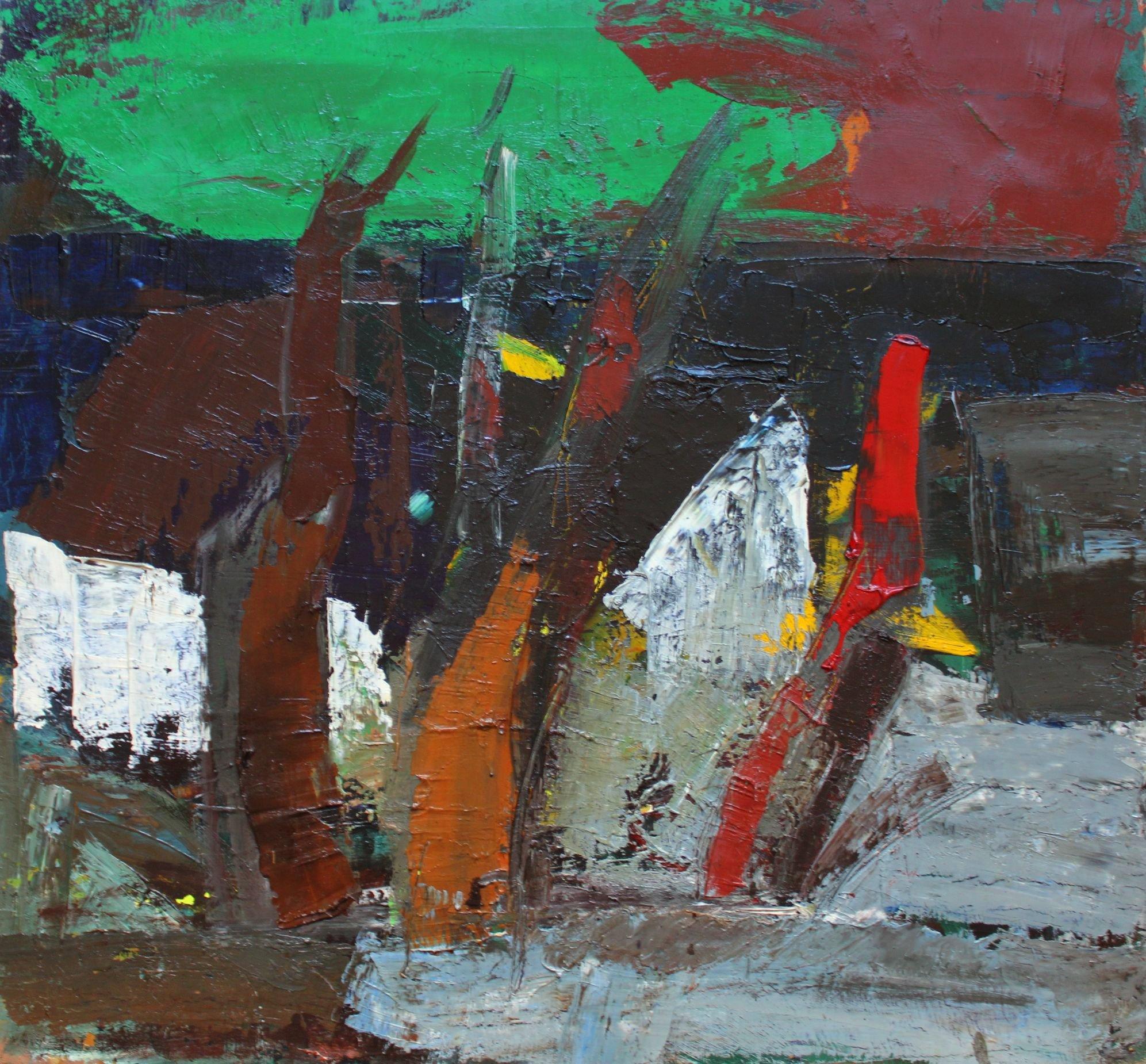 Landschaft mit Bäumen.  Öl/Leinwand, 60x65 cm