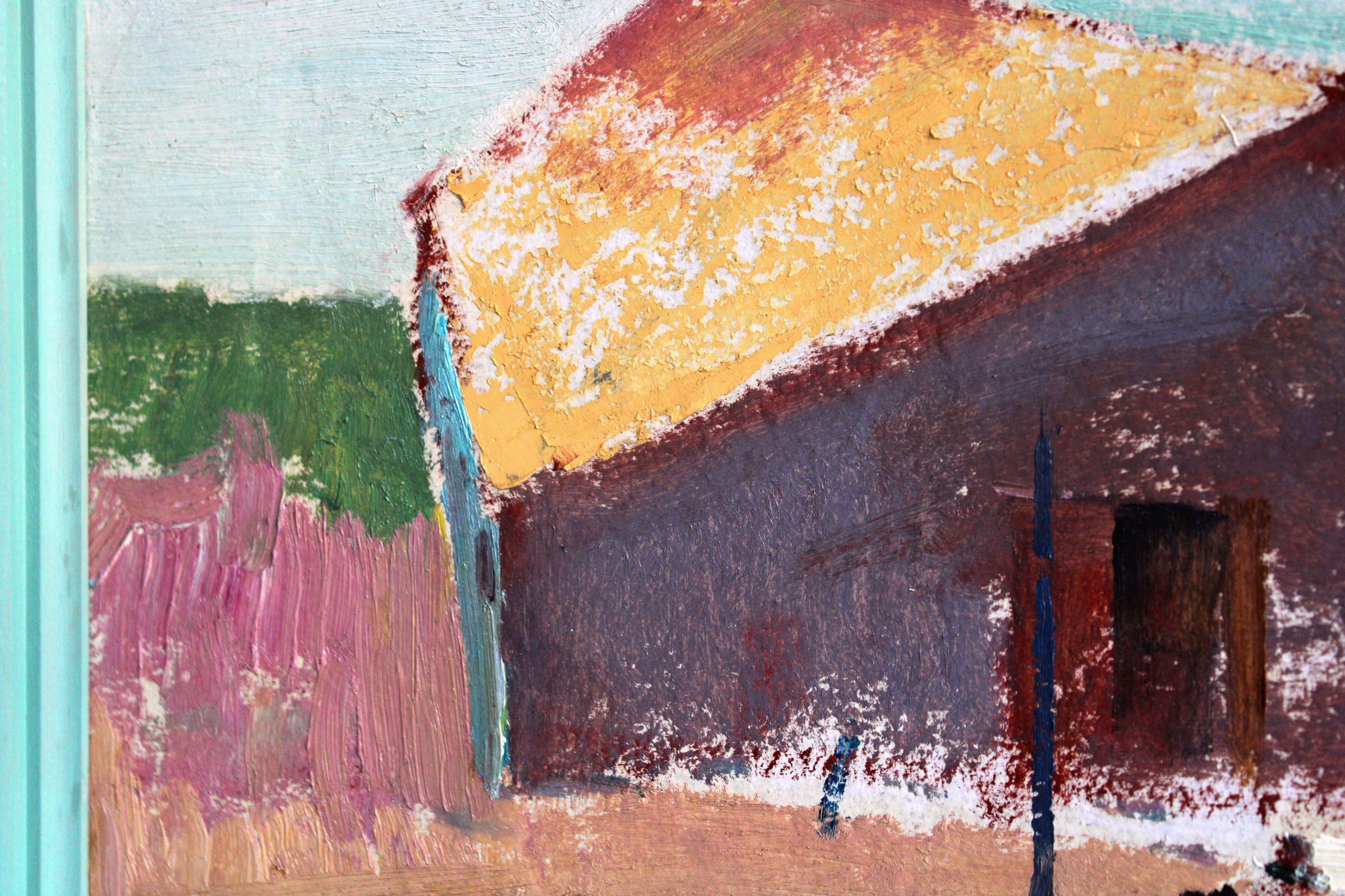 Morning mood in a fishing village. Oil on cardboard, 64 x 68. 5 cm For Sale 1