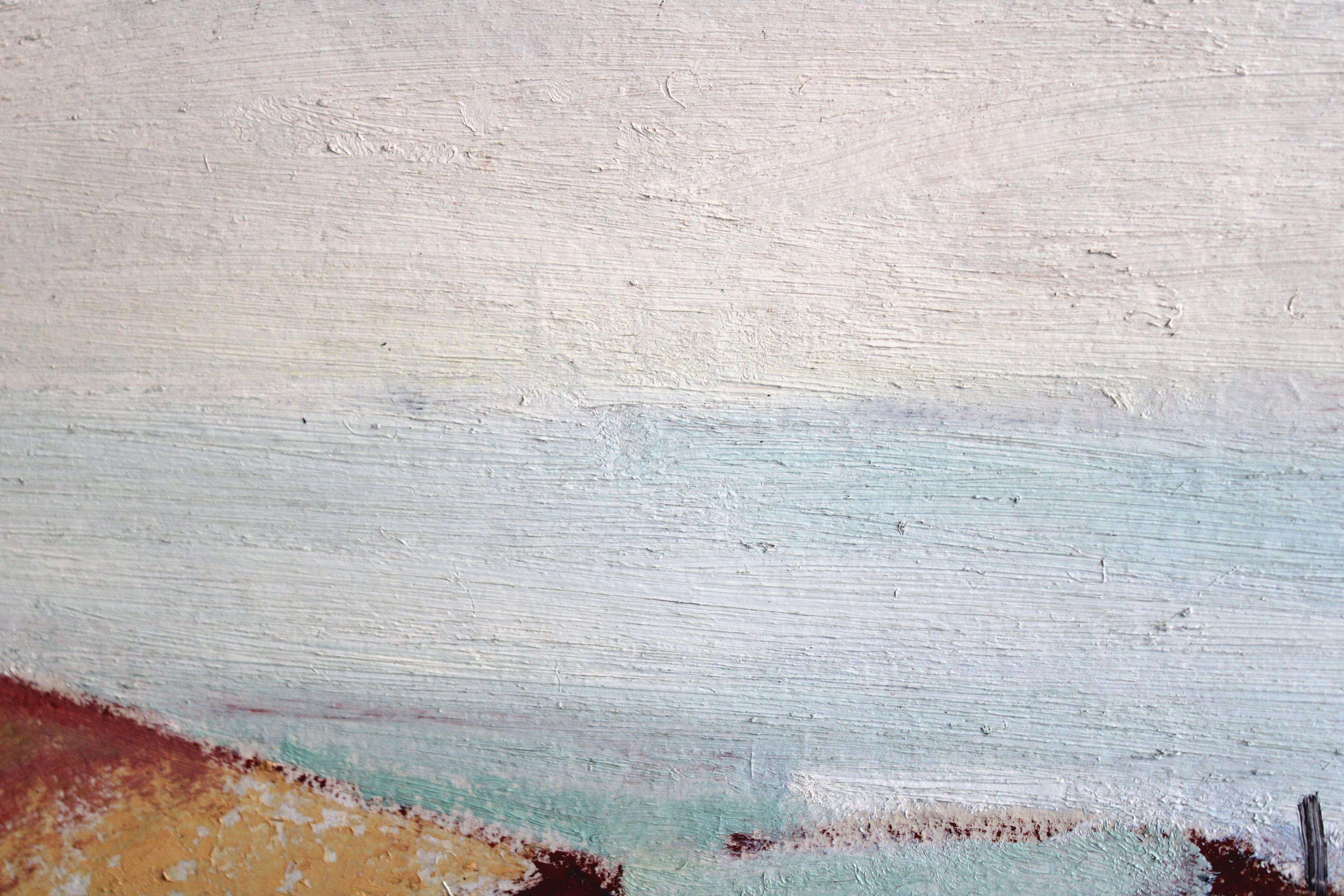 Morning mood in a fishing village. Oil on cardboard, 64 x 68. 5 cm For Sale 2