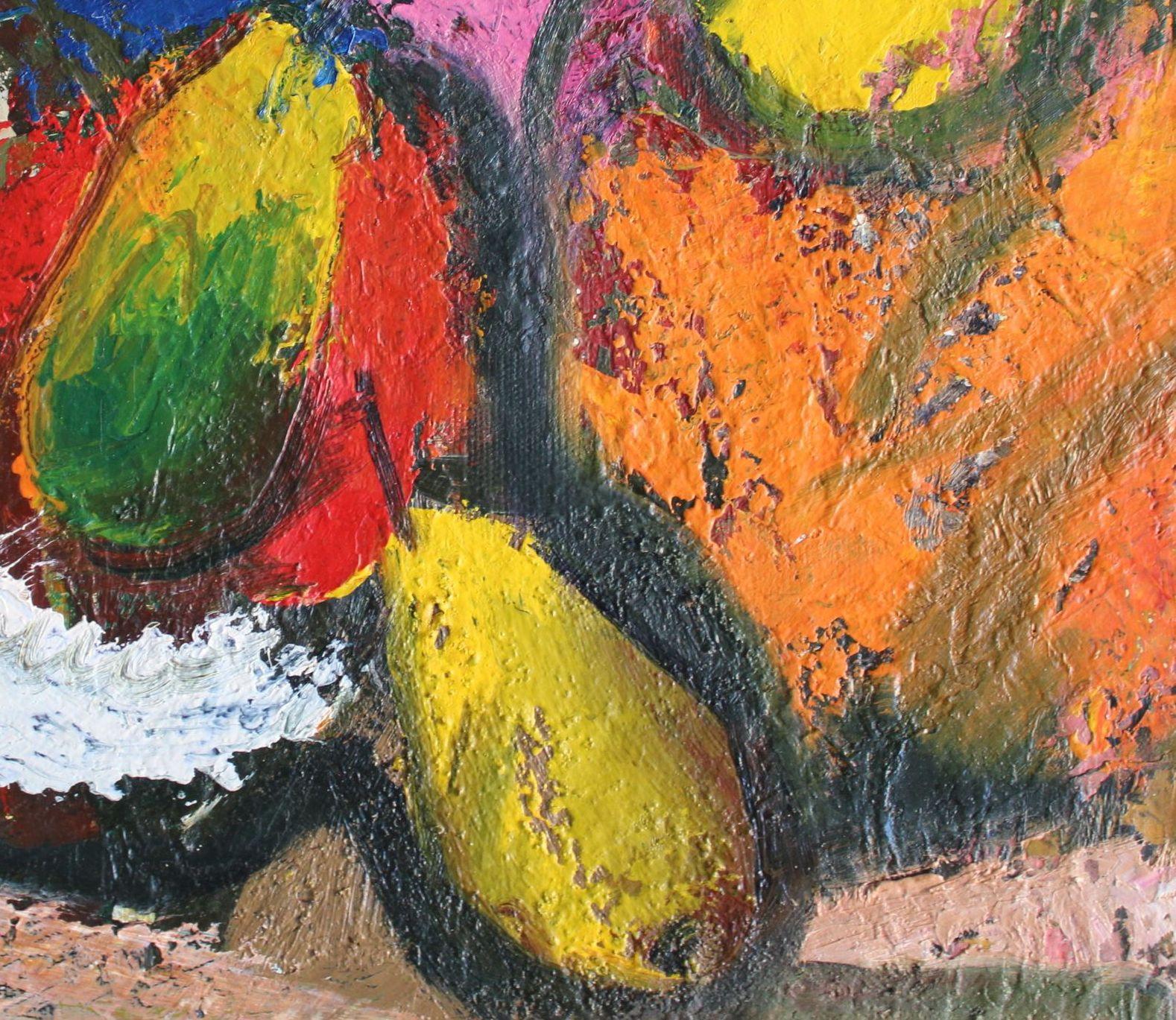 Peras  lienzo/óleo, 38x46 cm - Painting Expresionismo abstracto de Aleksandr Rodin (1922-2001)