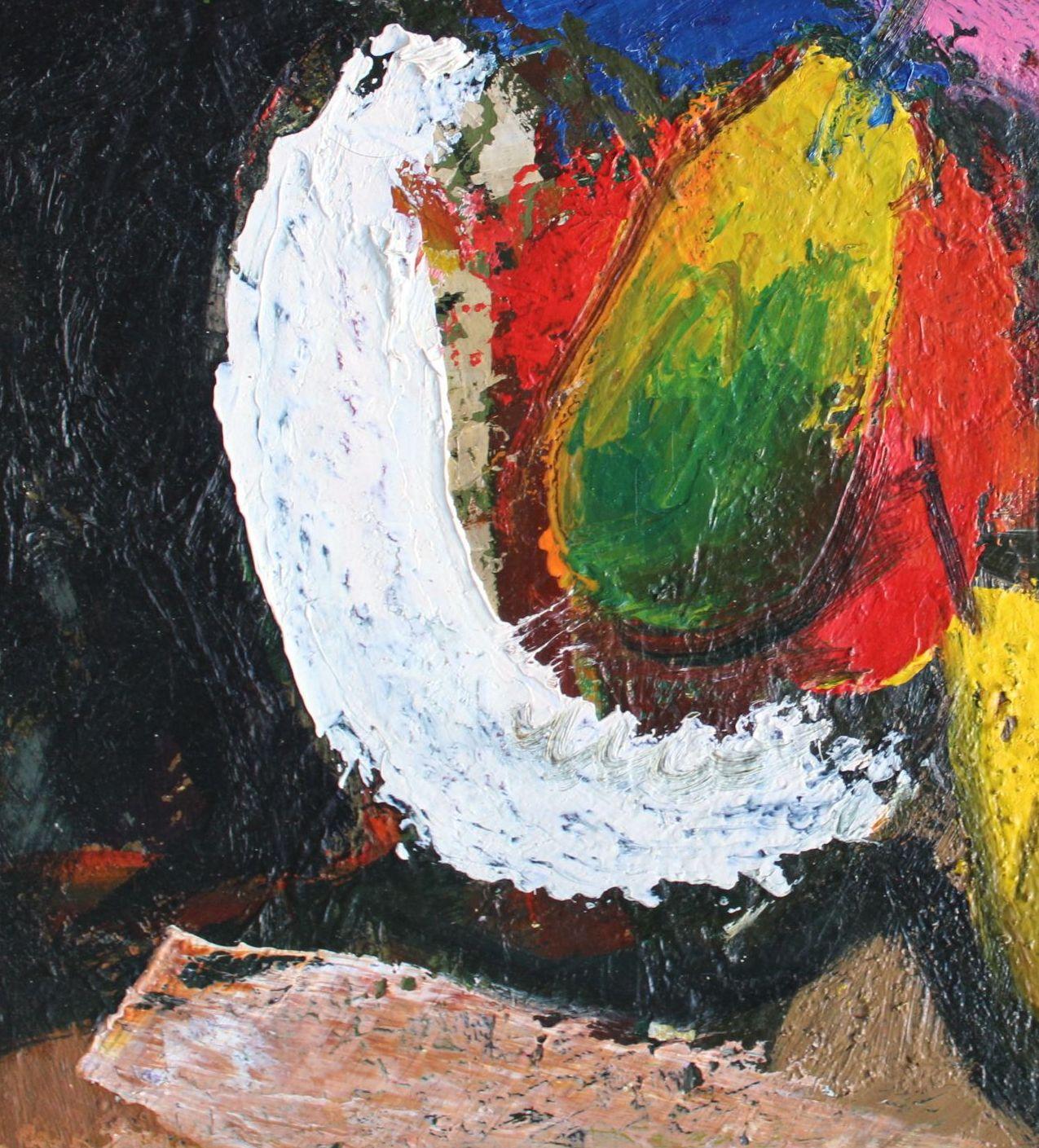 Peras  lienzo/óleo, 38x46 cm - Abstract Painting Marrón de Aleksandr Rodin (1922-2001)