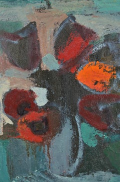 Poppies. Oil on cardboard. 35x25 cm. Unsigned