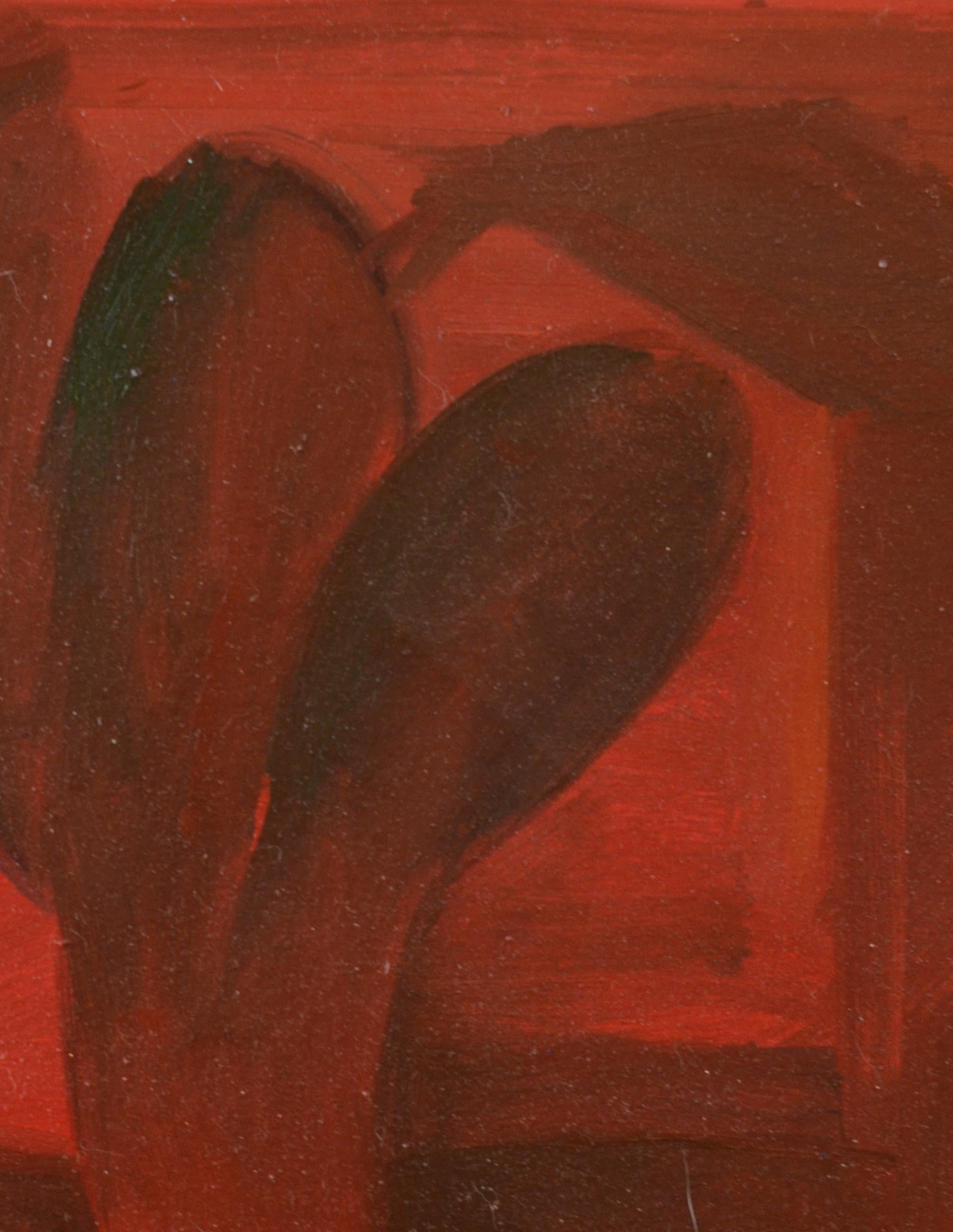 Rote Landschaft – Painting von Aleksandr Rodin (1922-2001)