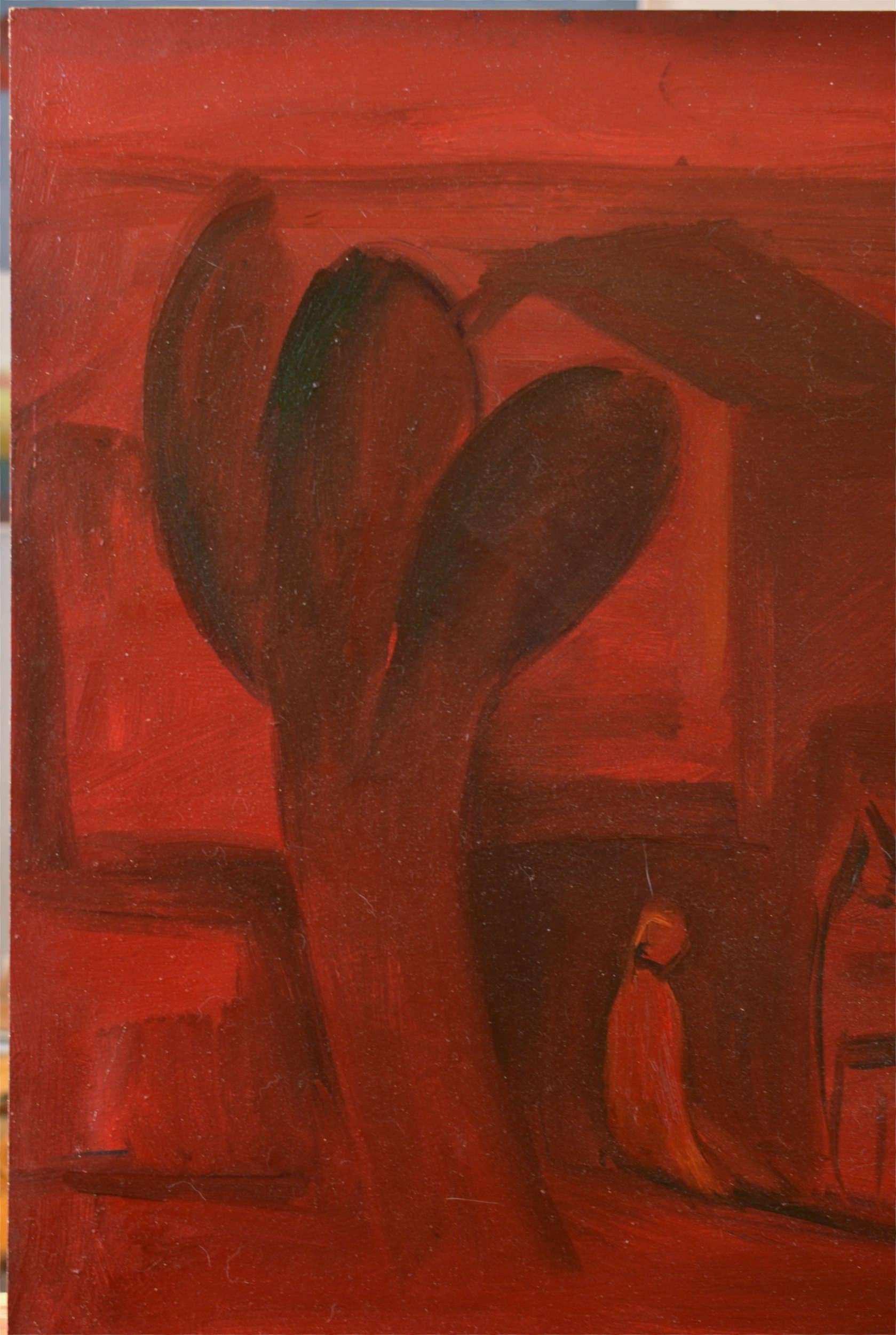 Rote Landschaft (Abstrakter Expressionismus), Painting, von Aleksandr Rodin (1922-2001)