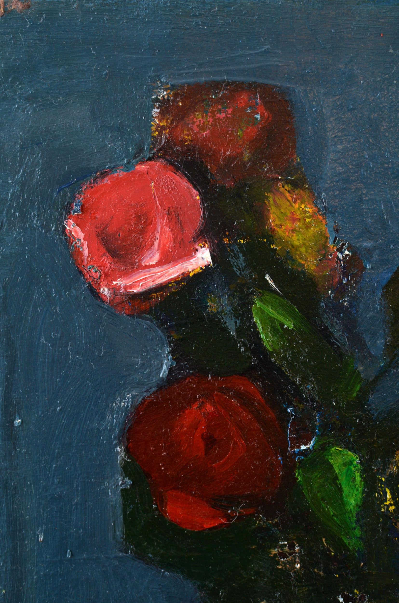 Rosen. Öl/Leinwand, 50x38 cm (Abstrakter Expressionismus), Painting, von Aleksandr Rodin (1922-2001)