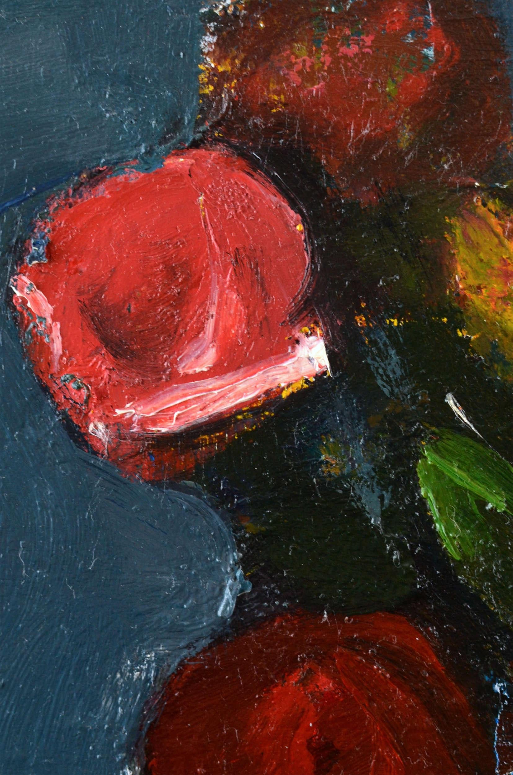 Rosen. Öl/Leinwand, 50x38 cm (Schwarz), Abstract Painting, von Aleksandr Rodin (1922-2001)