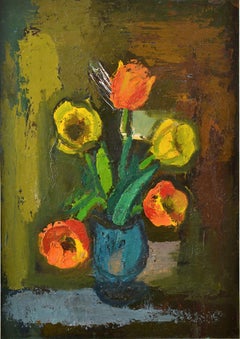 Stillleben mit Blumen  Karton/Öl, 70x49 cm