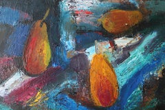 Still life with pears. Oil on cardboard, 50 x 60 cm