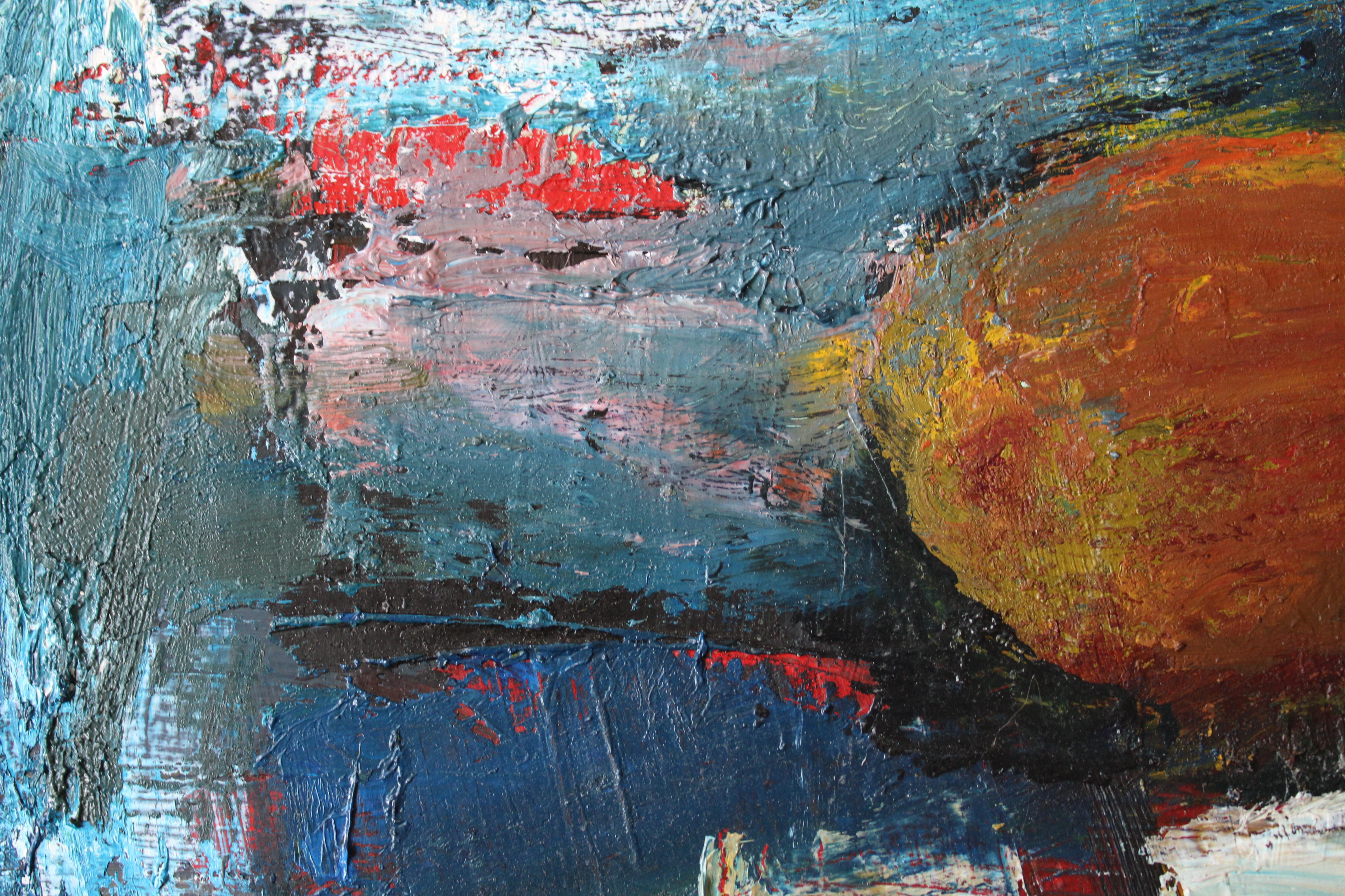 Nature morte aux poires. Huile sur carton, 50 x 60 cm en vente 2