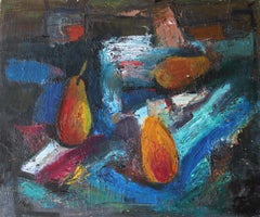 Nature morte aux poires. Huile sur carton, 50 x 60 cm