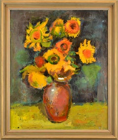 Stilleben mit gelben Blumen. Öl auf Leinwand. 65x54 cm