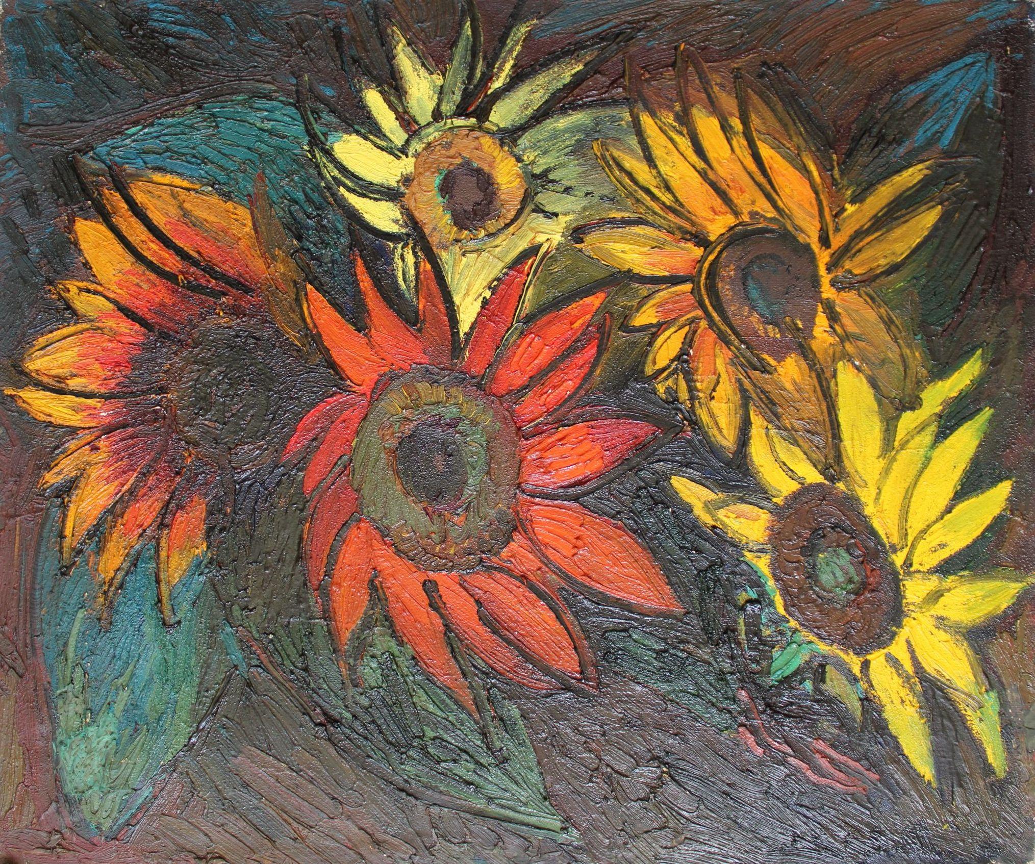 Girasoles 1986, óleo sobre lienzo, 49x59 cm