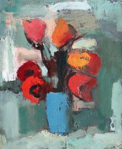 Tulips dans un vase n°4  Huile sur carton, 48 x 39 cm