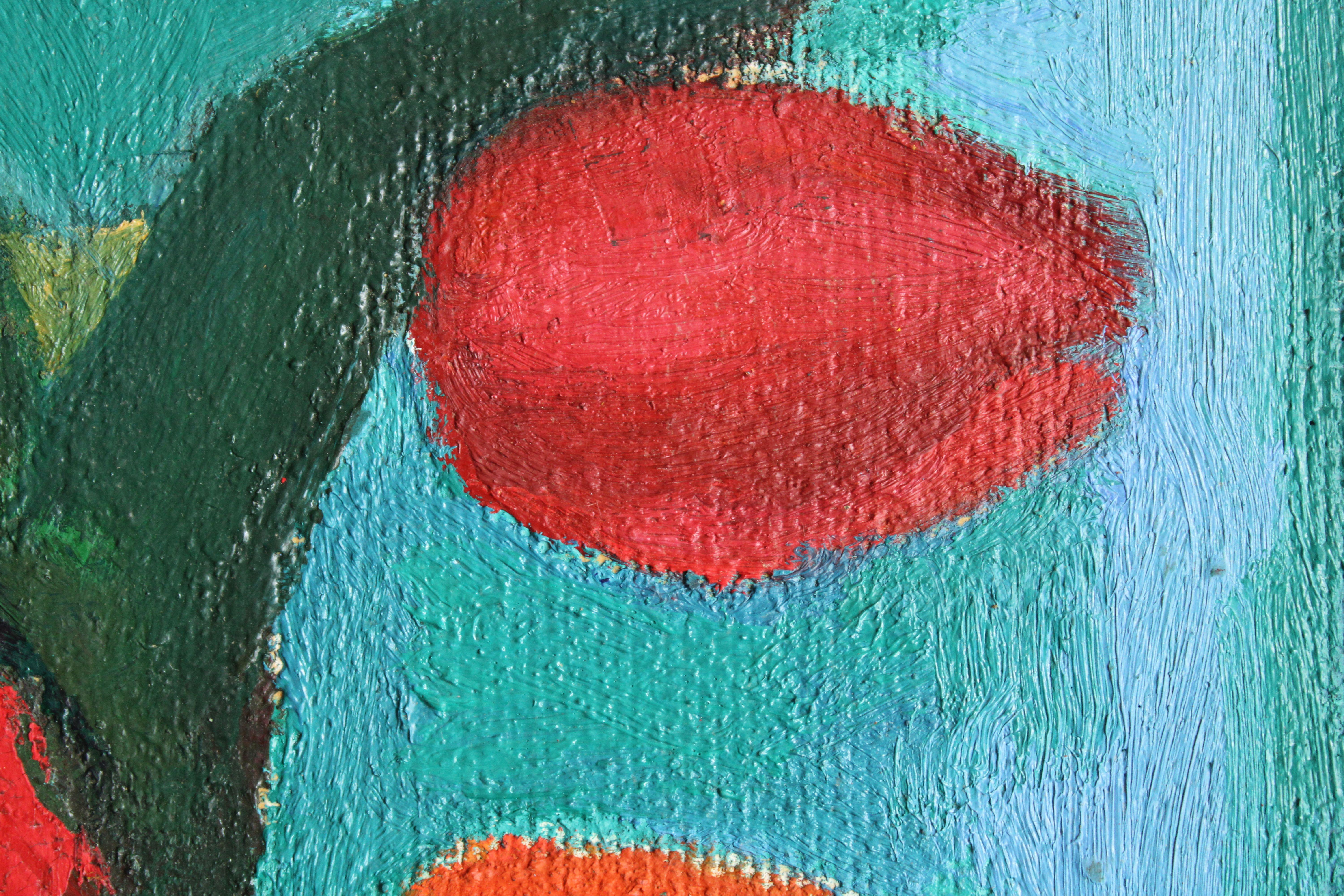 Tulipanes en un jarrón. Óleo sobre cartón, 45 x 30 cm en venta 1