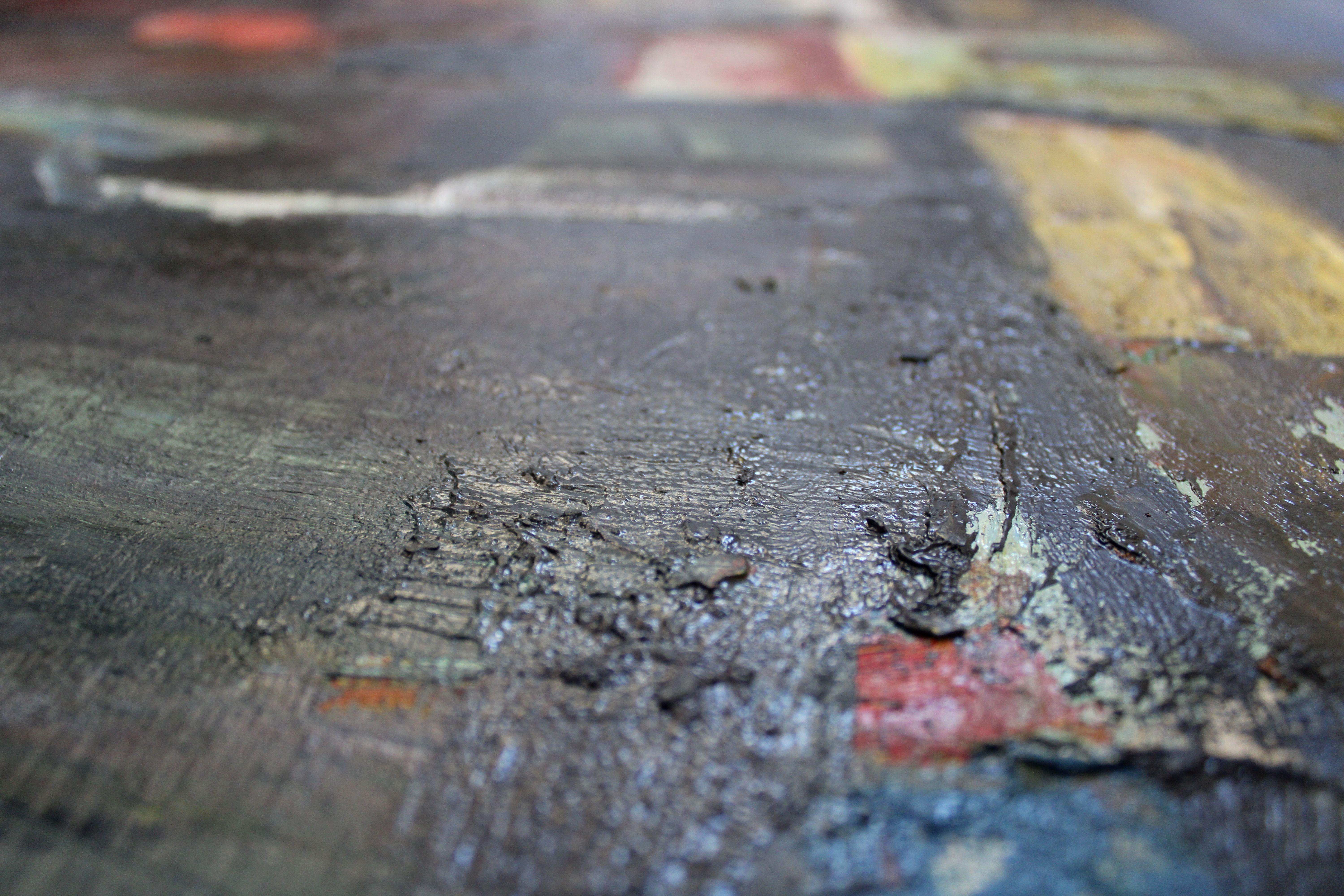 Dorf. Öl auf Tafel, 74 x 85 cm, Öl (Abstrakter Expressionismus), Painting, von Aleksandr Rodin (1922-2001)