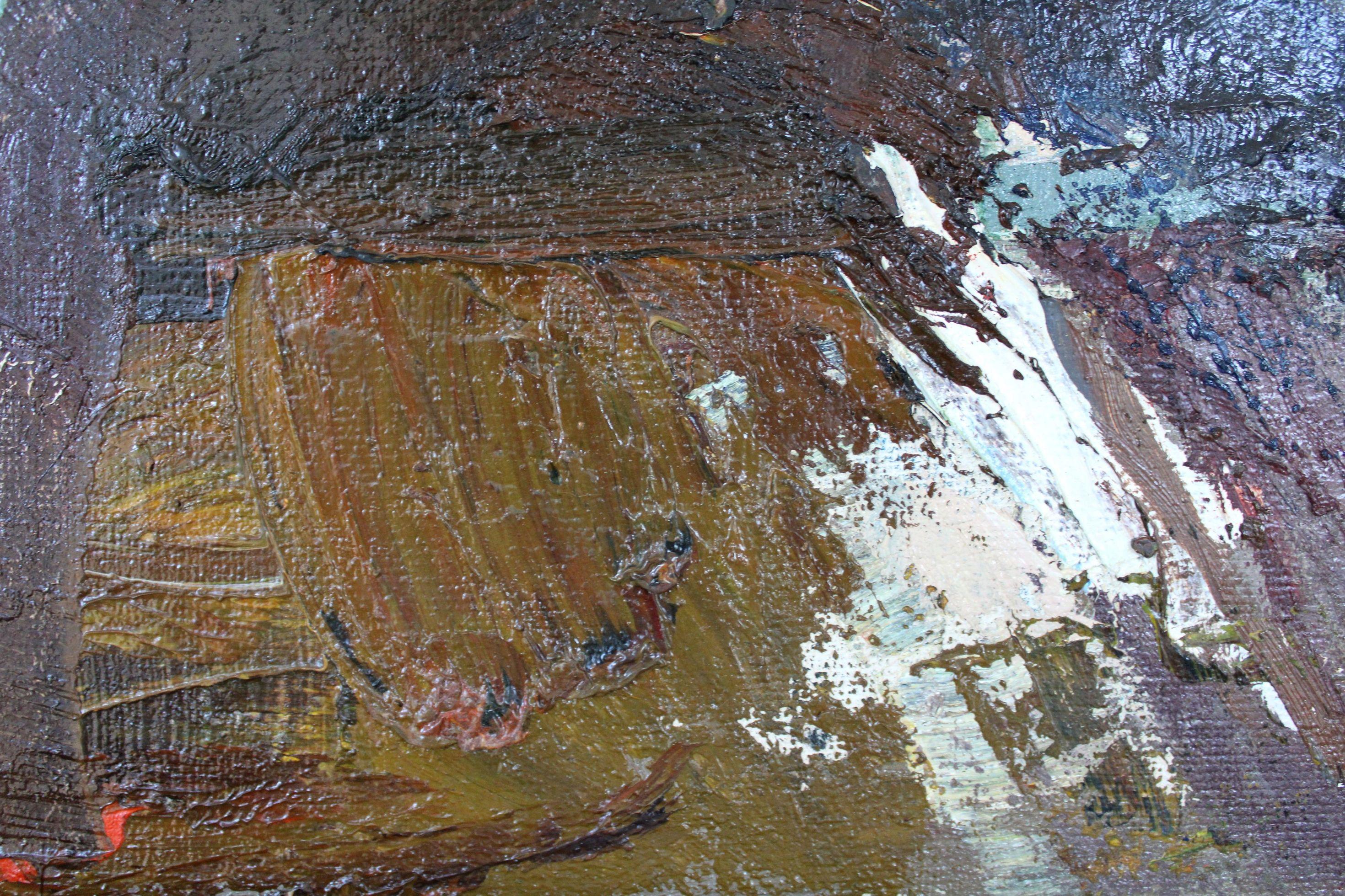 Dorf. Öl auf Tafel, 74 x 85 cm, Öl im Angebot 2