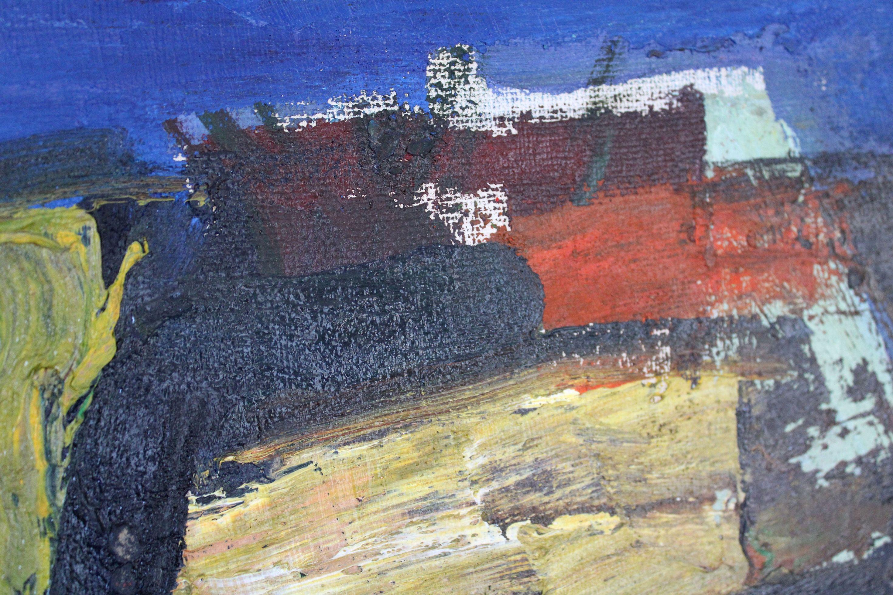 Dorf. Öl auf Tafel, 74 x 85 cm, Öl im Angebot 3