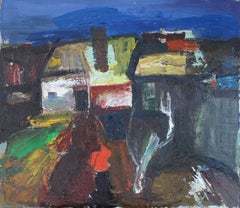 Village. Oil on panel, 74 x 85cm