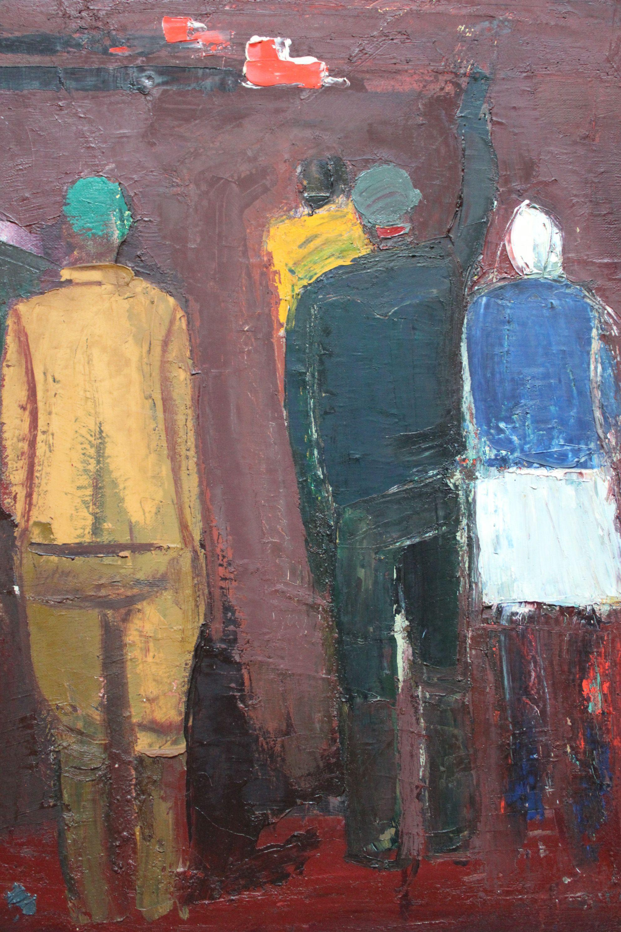Trabajadores - Abstract Painting Negro de Aleksandr Rodin (1922-2001)