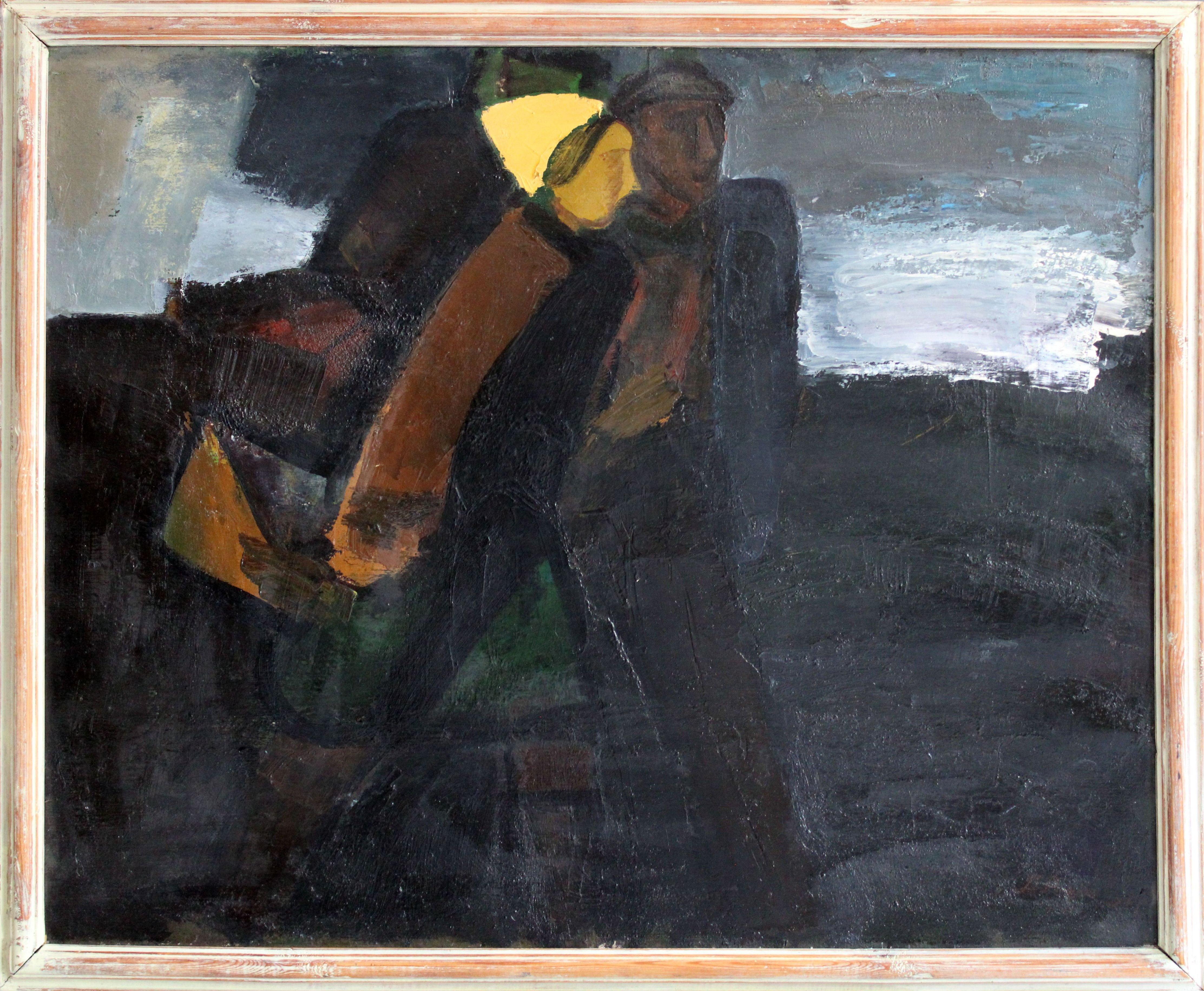Sobre el pan. 1987, óleo sobre cartón, 81x99 cm - Painting de Aleksandr Rodin