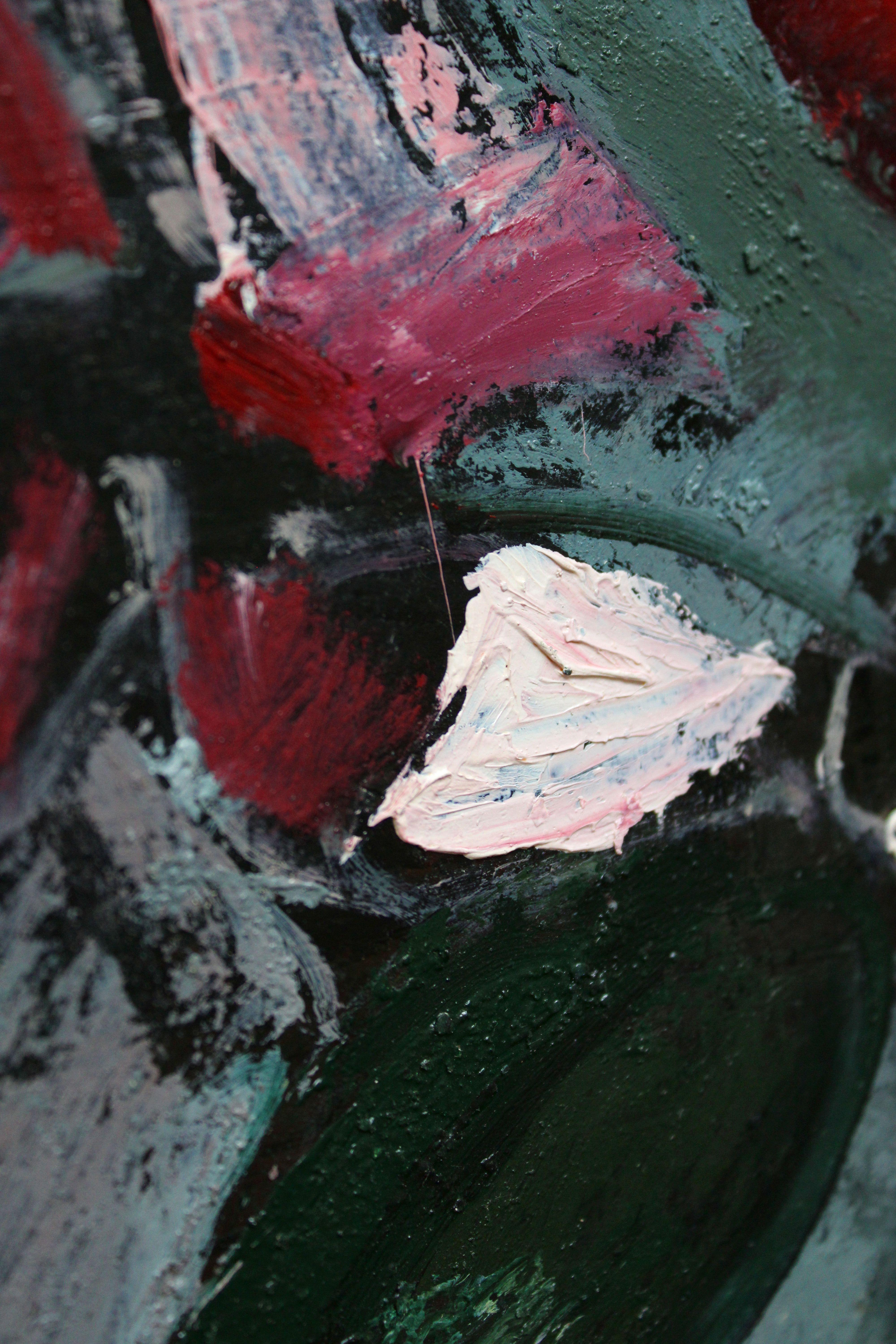 Flowers. Oil on cardboard, 40x50 cm For Sale 1