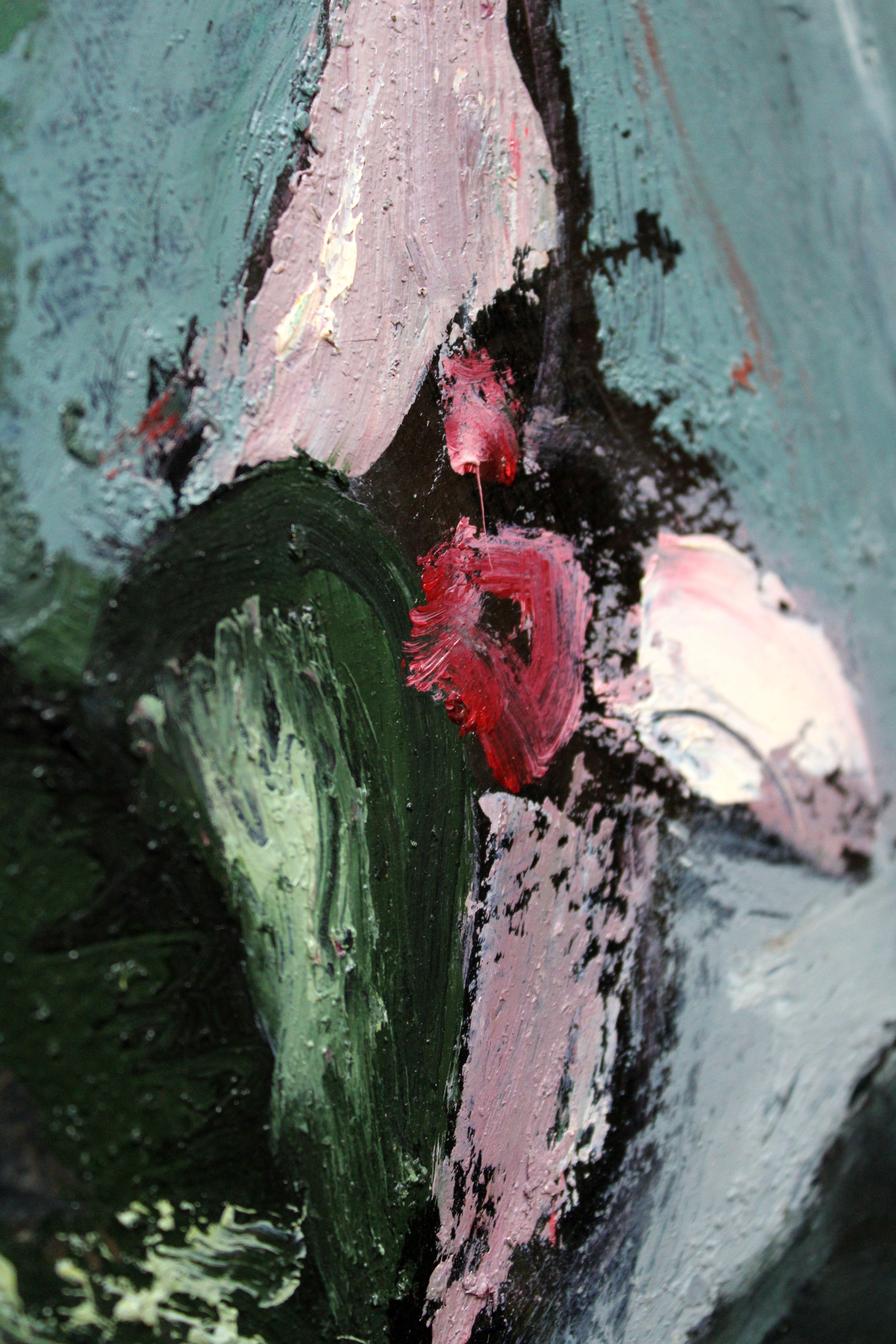 Flowers. Oil on cardboard, 40x50 cm For Sale 2