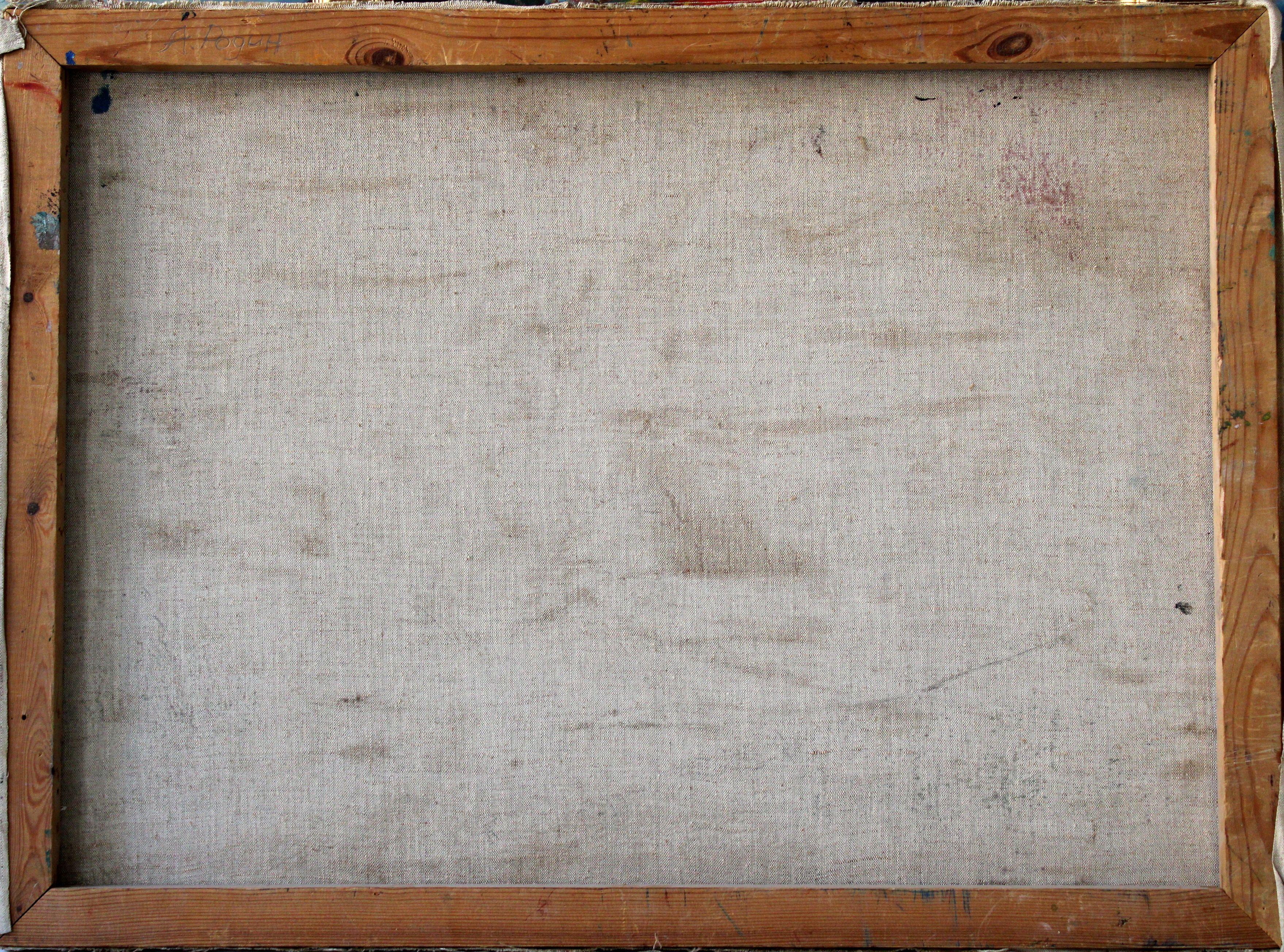 Tejados nevados. Óleo sobre lienzo, 54 x 73, 5 cm en venta 8