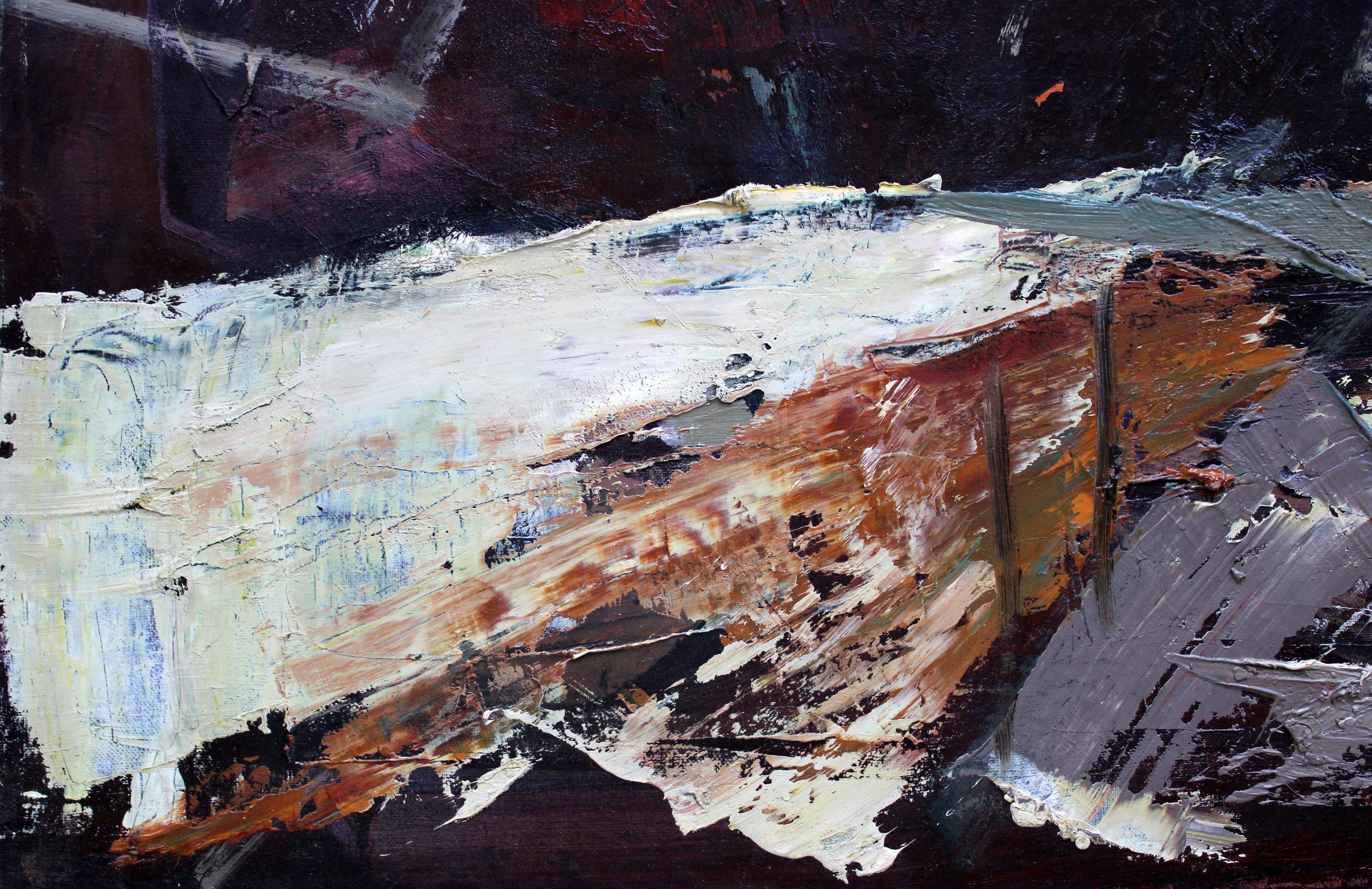 Tejados nevados. Óleo sobre lienzo, 54 x 73, 5 cm en venta 1