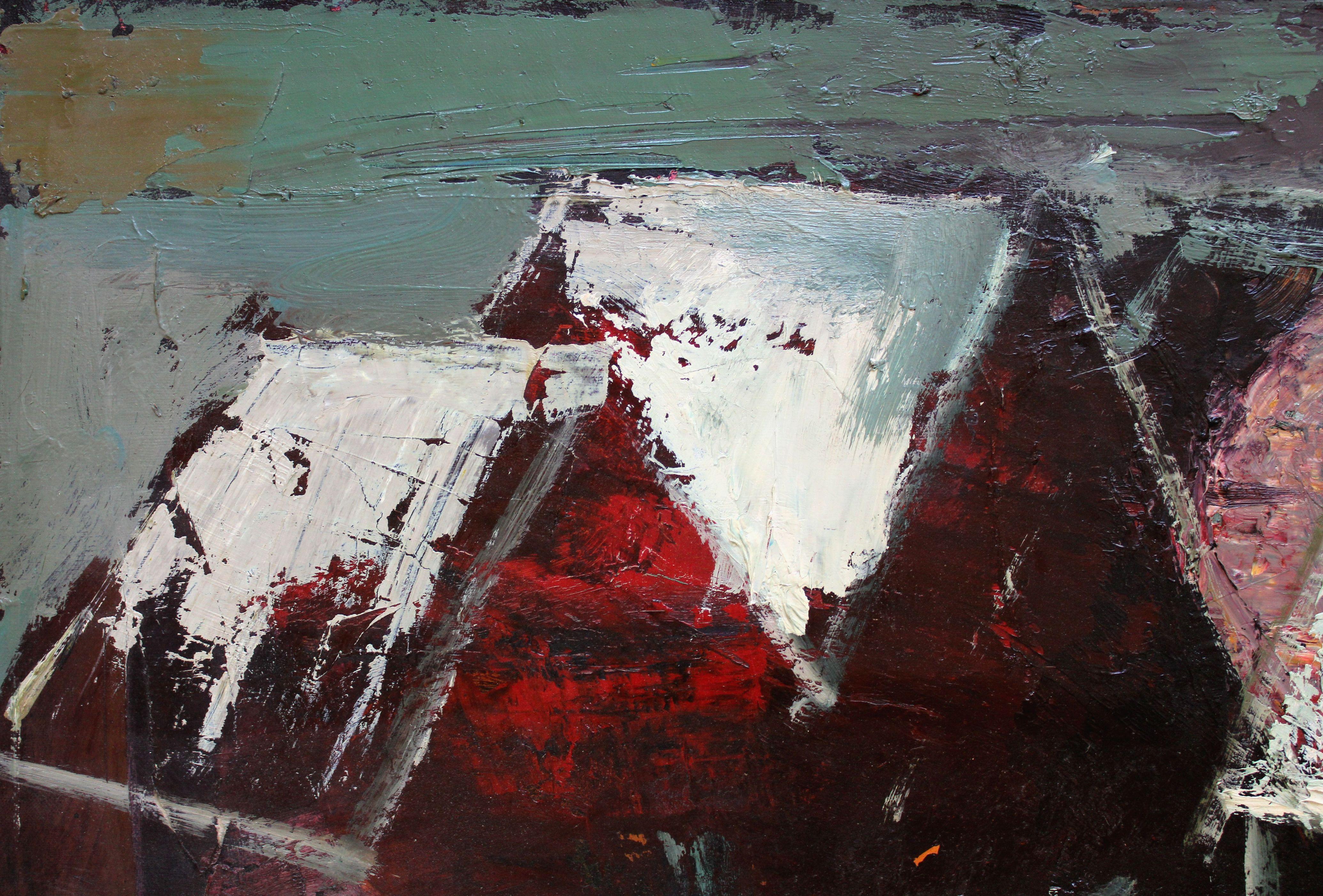 Tejados nevados. Óleo sobre lienzo, 54 x 73, 5 cm en venta 2