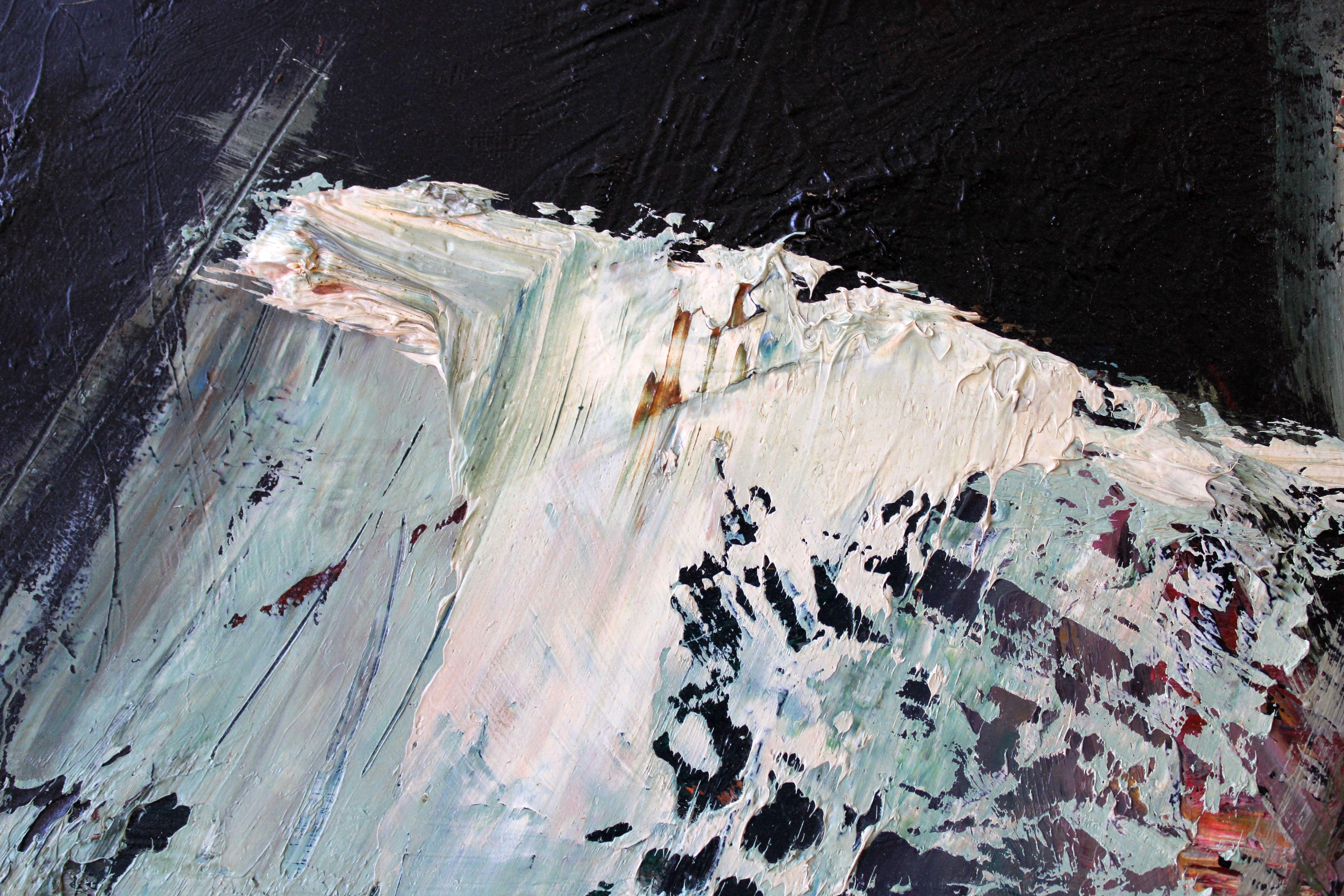 Tejados nevados. Óleo sobre lienzo, 54 x 73, 5 cm en venta 6