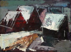 Tejados nevados. Óleo sobre lienzo, 54 x 73, 5 cm