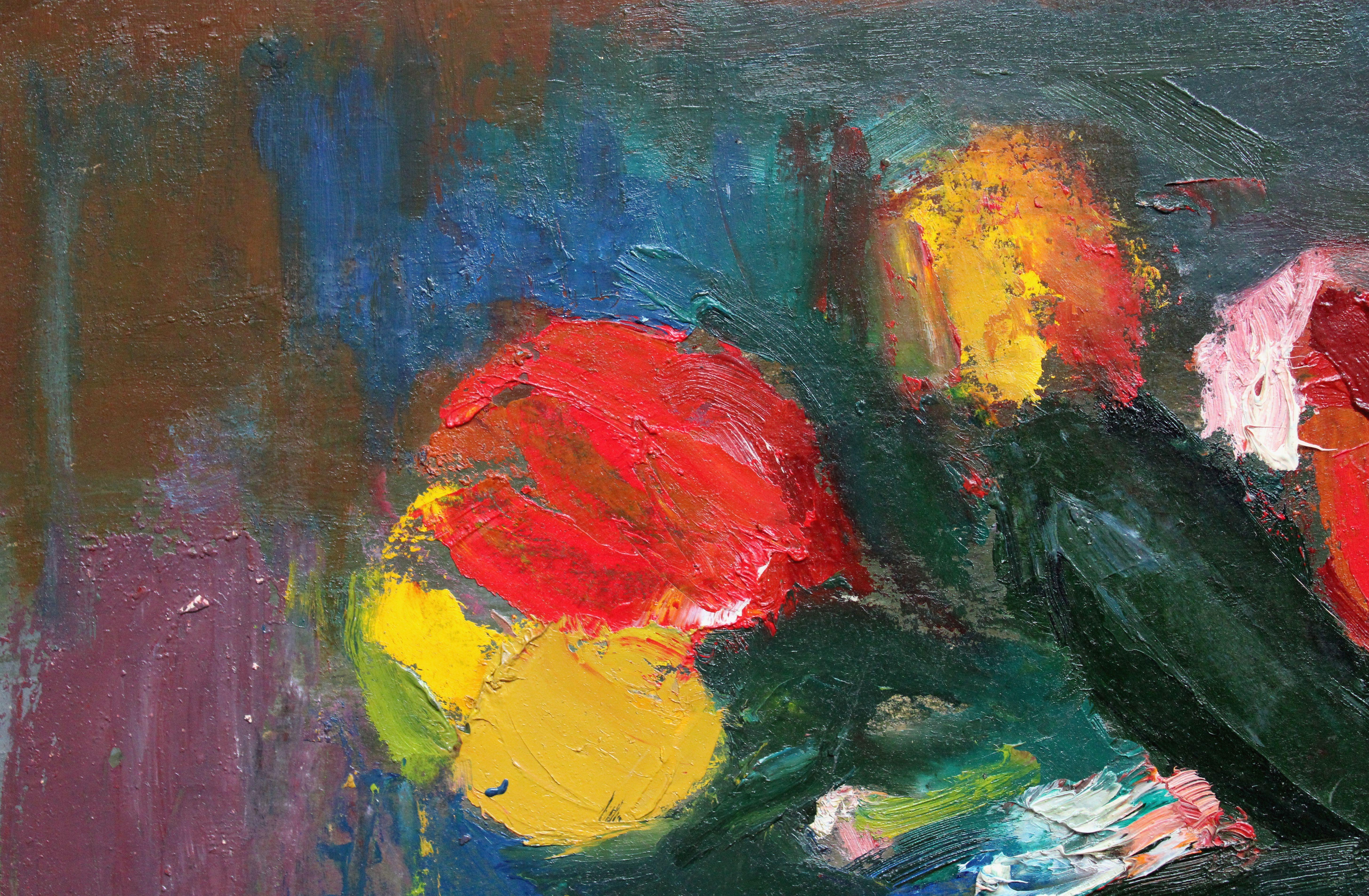 Tulips avec poire. Huile sur carton, 50x40 cm

Alexandre Rodin (1922-2001)
Peintre Né dans une famille d'agriculteurs. Épouse Rasma Lace - érudite en art. Il a étudié à l'école d'art de Stalingrad, à l'école d'art de Saratov, et a obtenu un diplôme