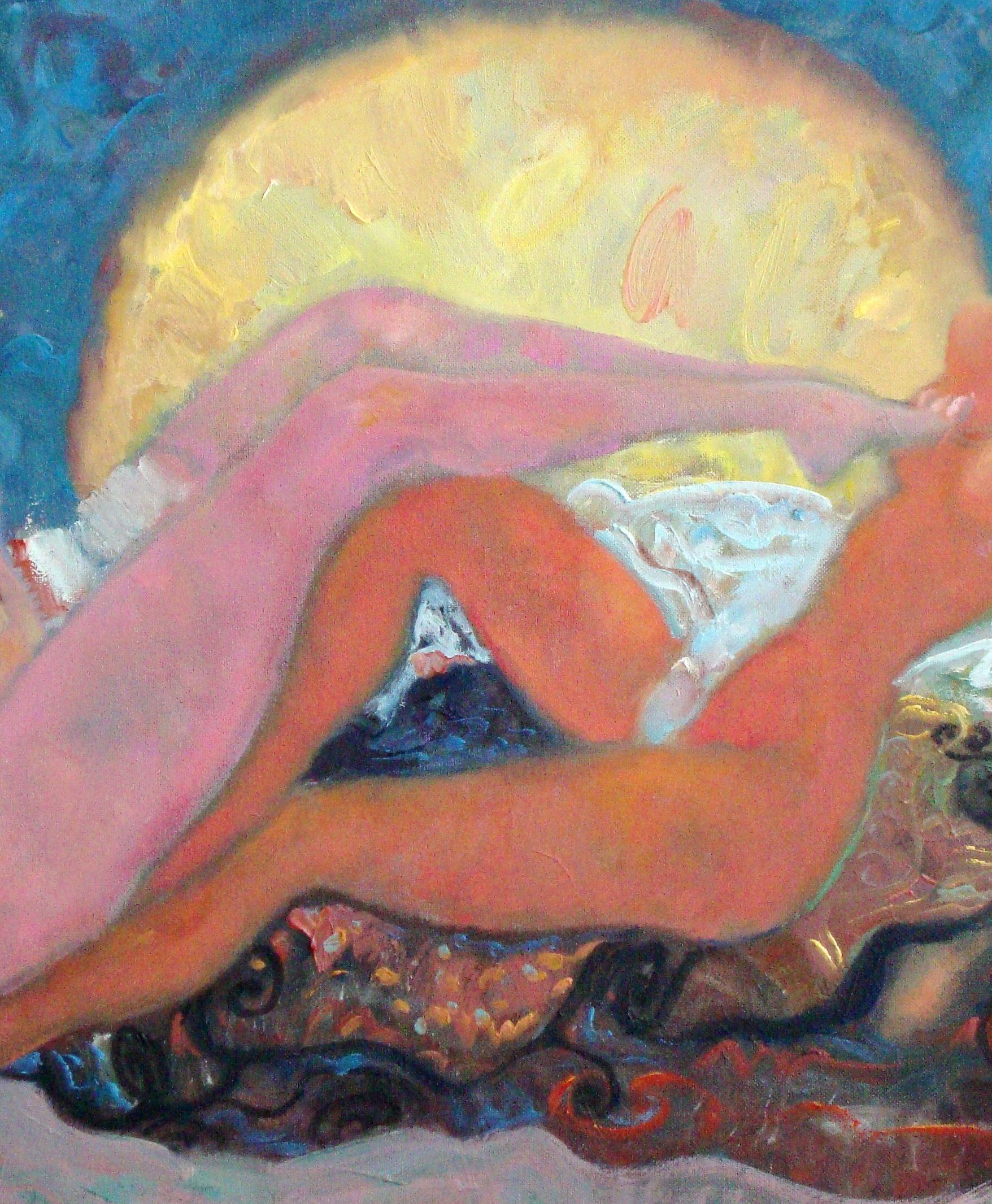Doppelter Akt, 2009, Öl auf Leinwand, 60x80 cm im Angebot 1