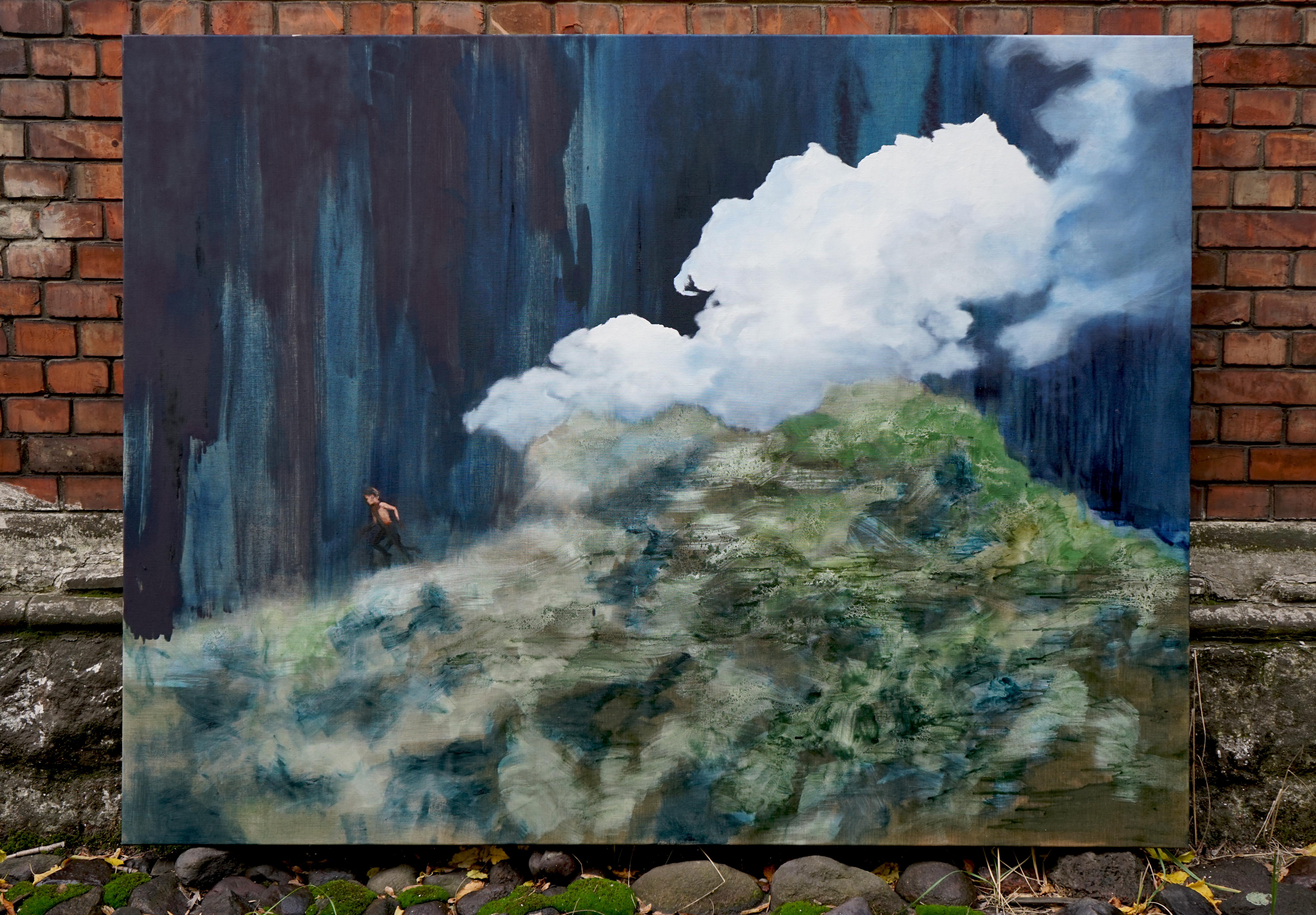 Escape - Großformatiges zeitgenössisches Naturgemälde, Landschaft, Berge – Painting von Aleksandra Batura