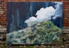 Escape - Large Format Contemporary Nature Oil Painting, Landscape, Mountains