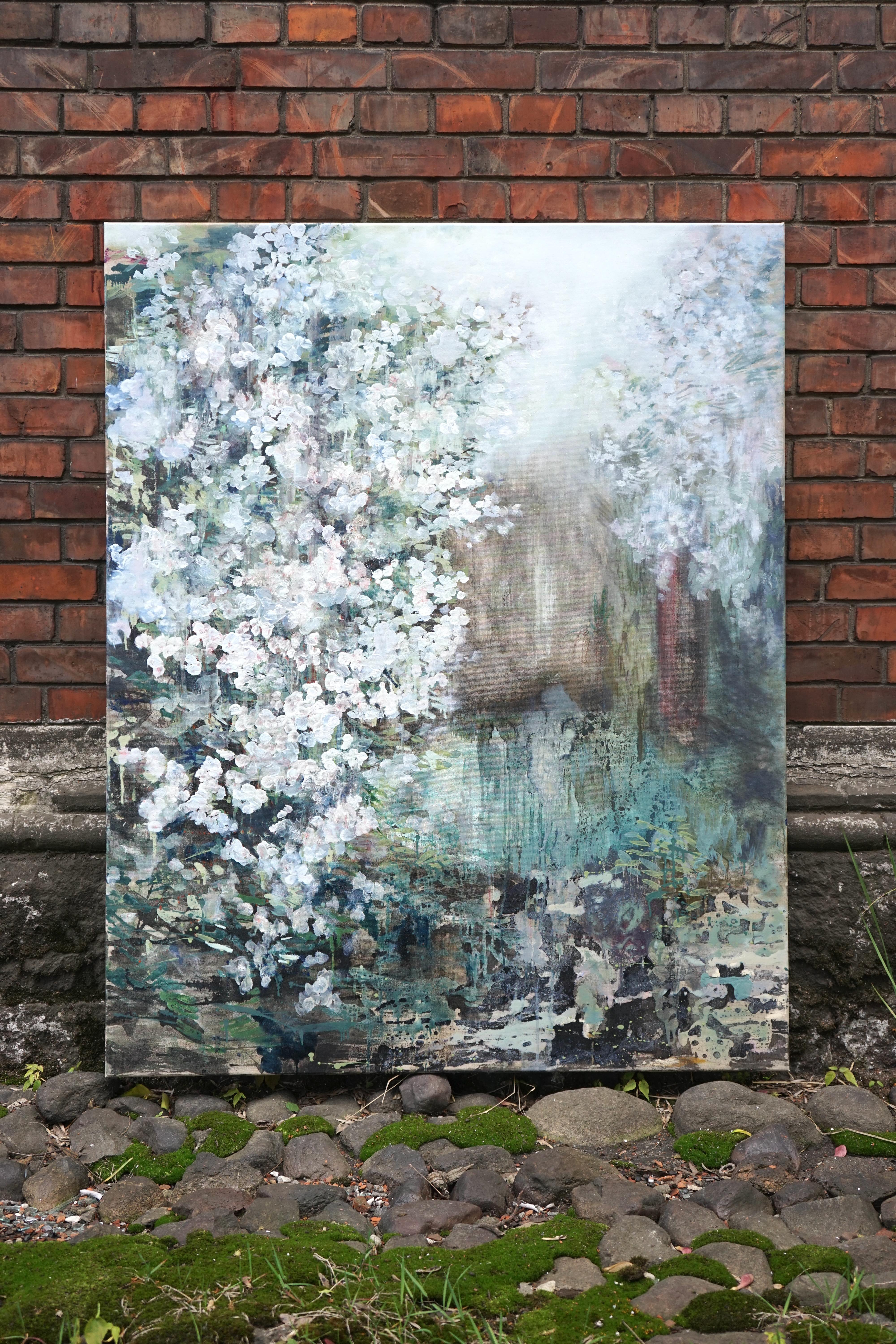 FLOWERING - Large Format, Expressive Contemporary Nature, Flowers Oil Painting For Sale 2