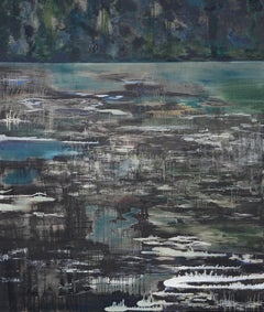 River Bend - Large Format Contemporary Nature Painting, Landscape