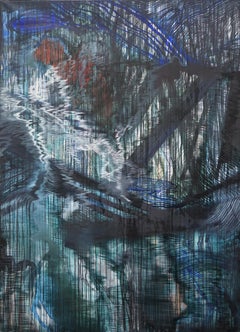 El Puente - Pintura de Gran Formato, Pintura al Óleo Abstracta Contemporánea