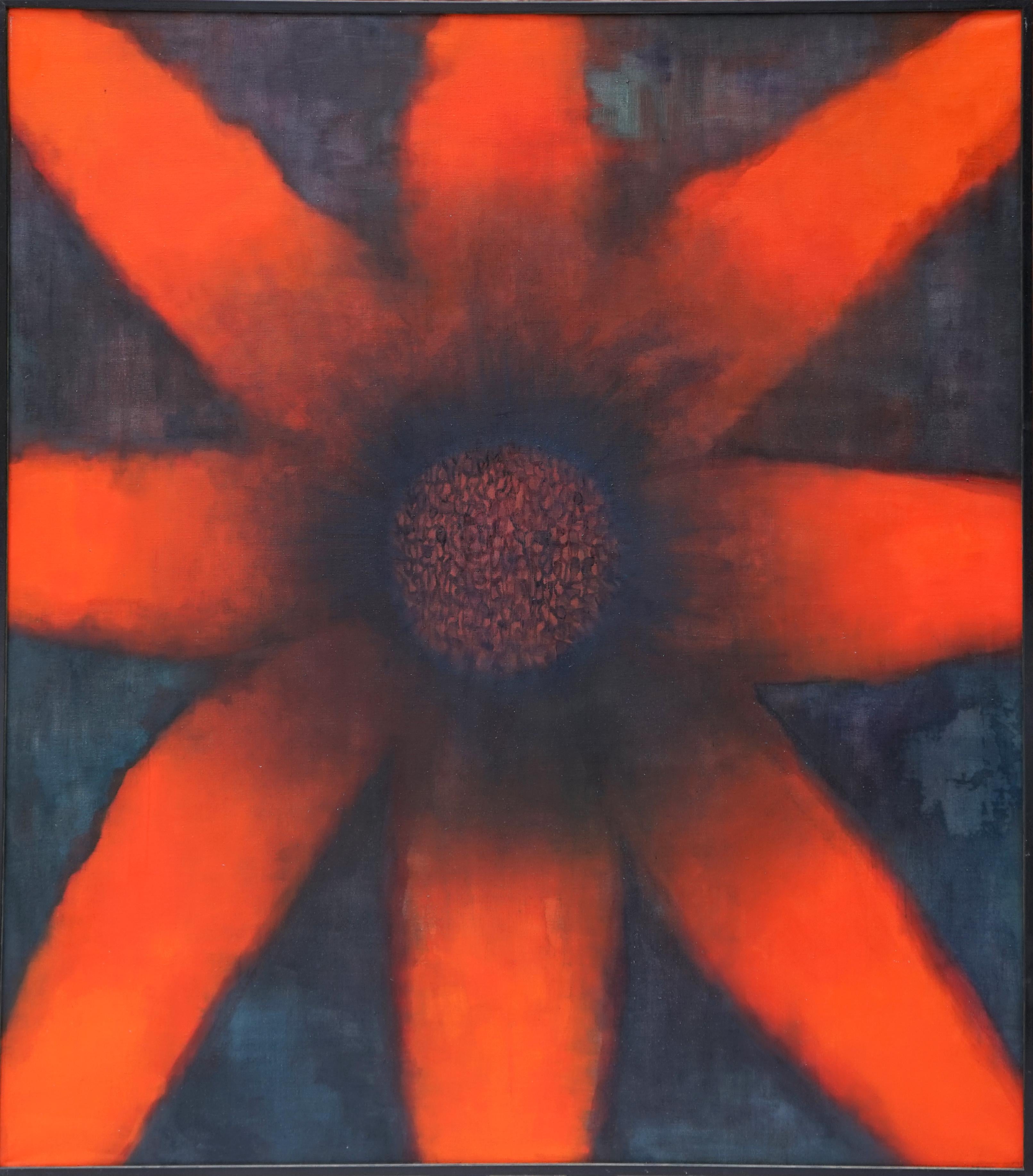 The Sun - Large Format Contemporary Nature, Flower Painting - Framed