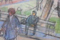 Prospettive della città  1960. carta, pastello. 29x40 cm