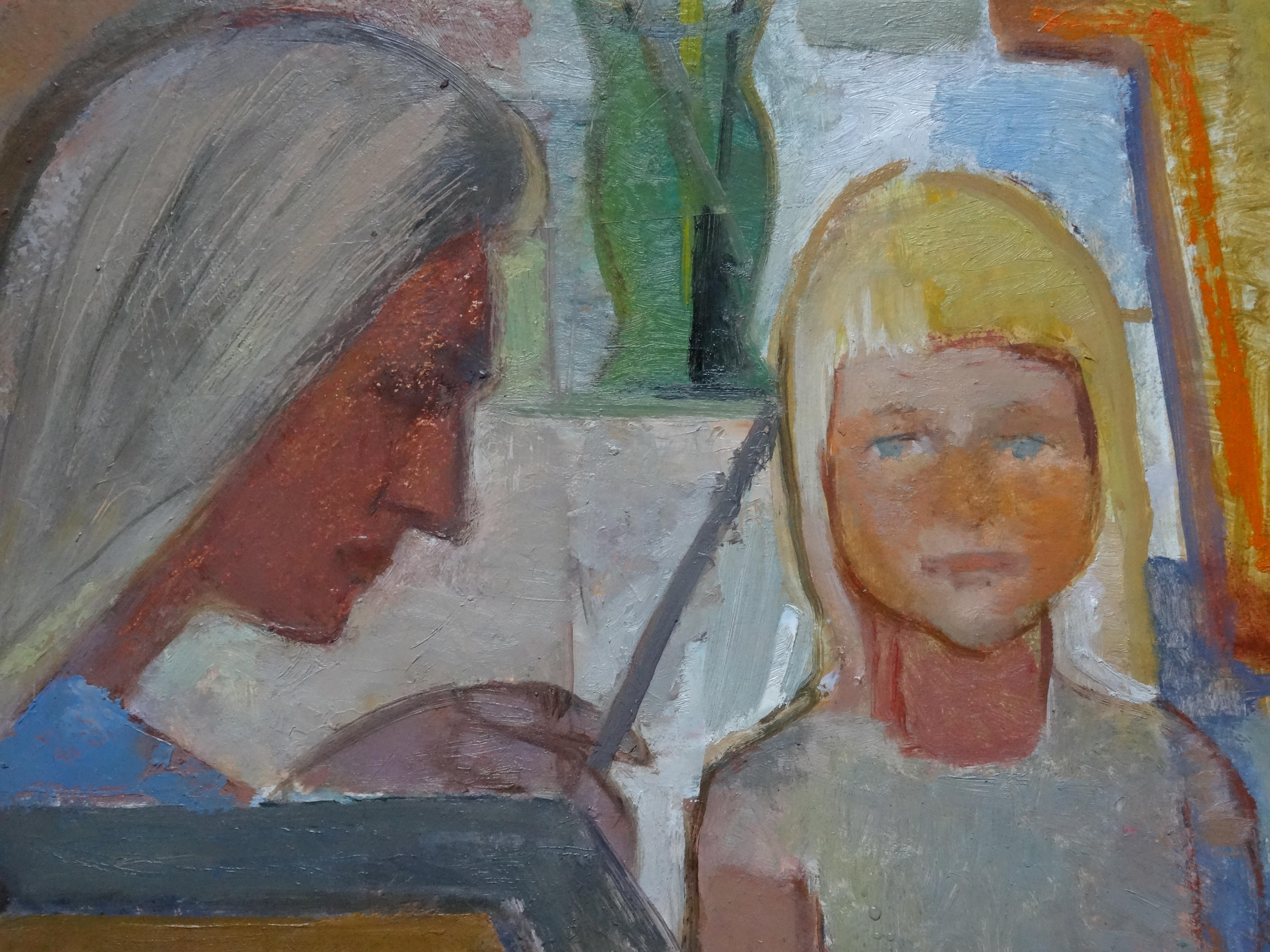 Die Familie des Malers (Ed. Kalnins). Öl auf Karton, 50x79,5 cm


