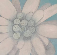 LIKE EDELWEISS - Contemporary Flower Oil Painting, Soft Pastel Colors