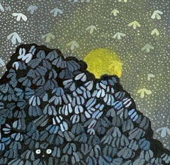 Sunrise Over Hedgehoge`s House - Contemporary Nature Animal Oil Painting